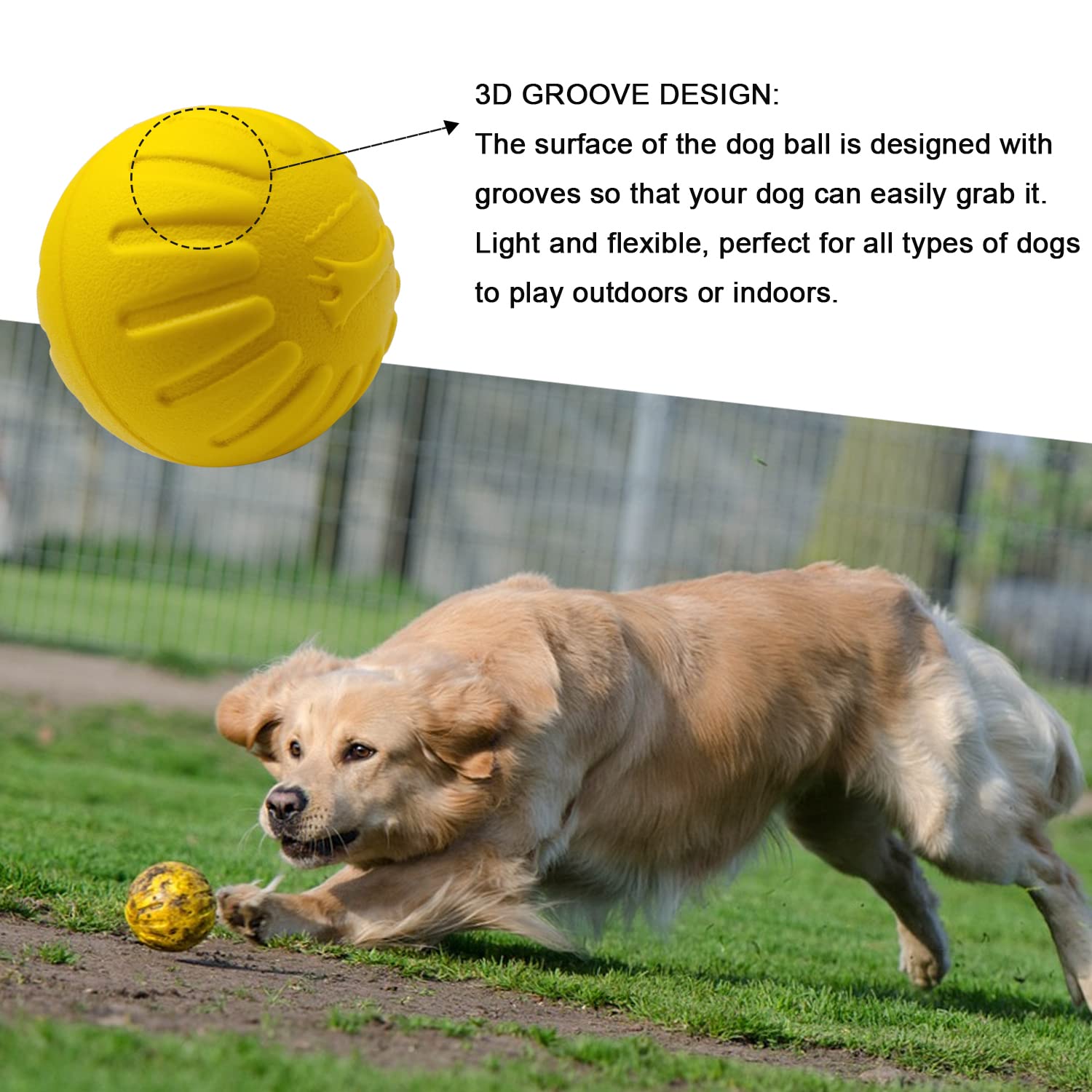 Dlder Dog Toy Balls Fetch Ball Indestructible,Floating Bouncy Balls For Dogs Aggressive Chewers,Lightweight & Tough,Durable Foam