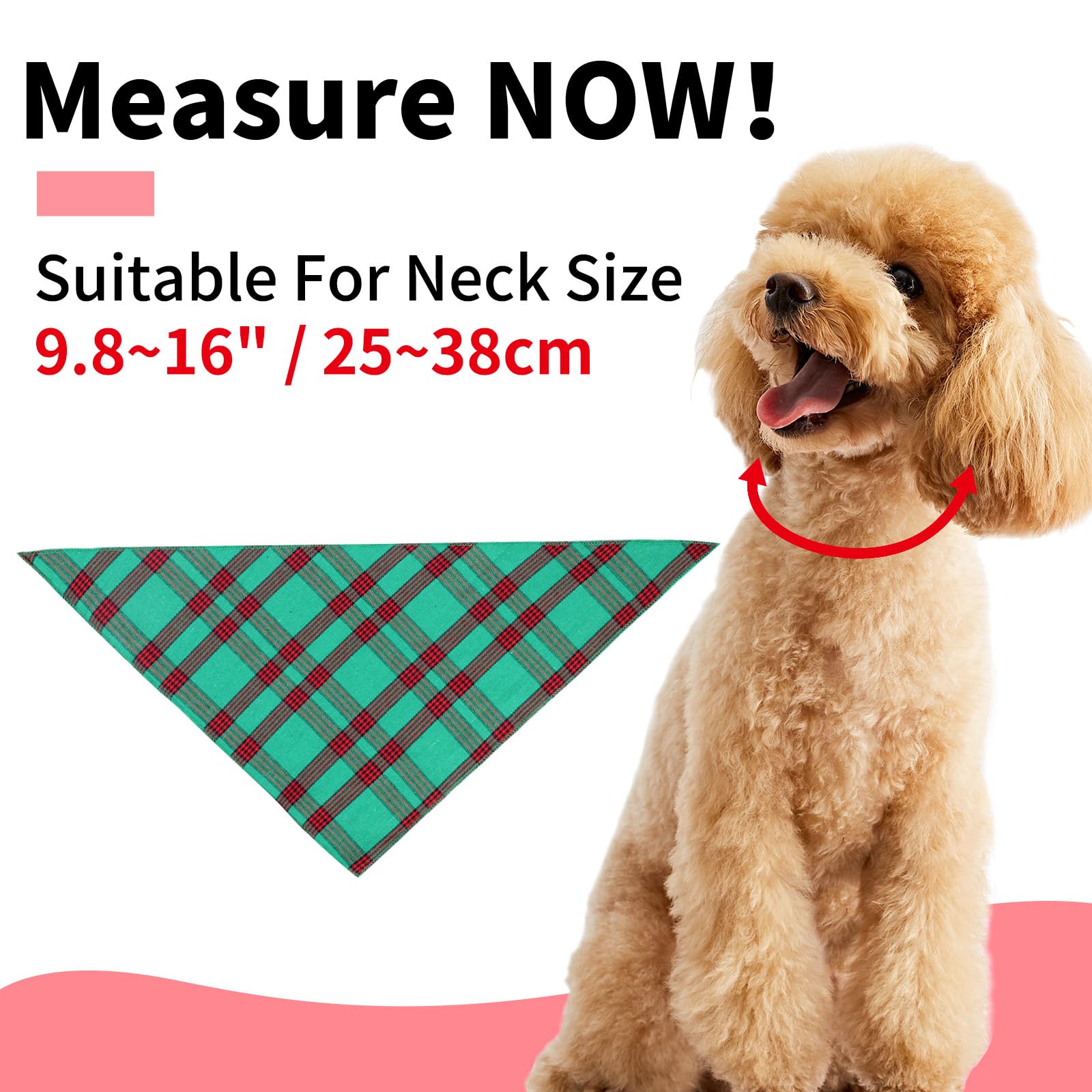 Segarty 10 Pack Dog Bandanas Triangle, 22.8''X15.7'' Washable Plaid Bibs Accessories Bulk For Small Medium Dogs Cats Large Puppy