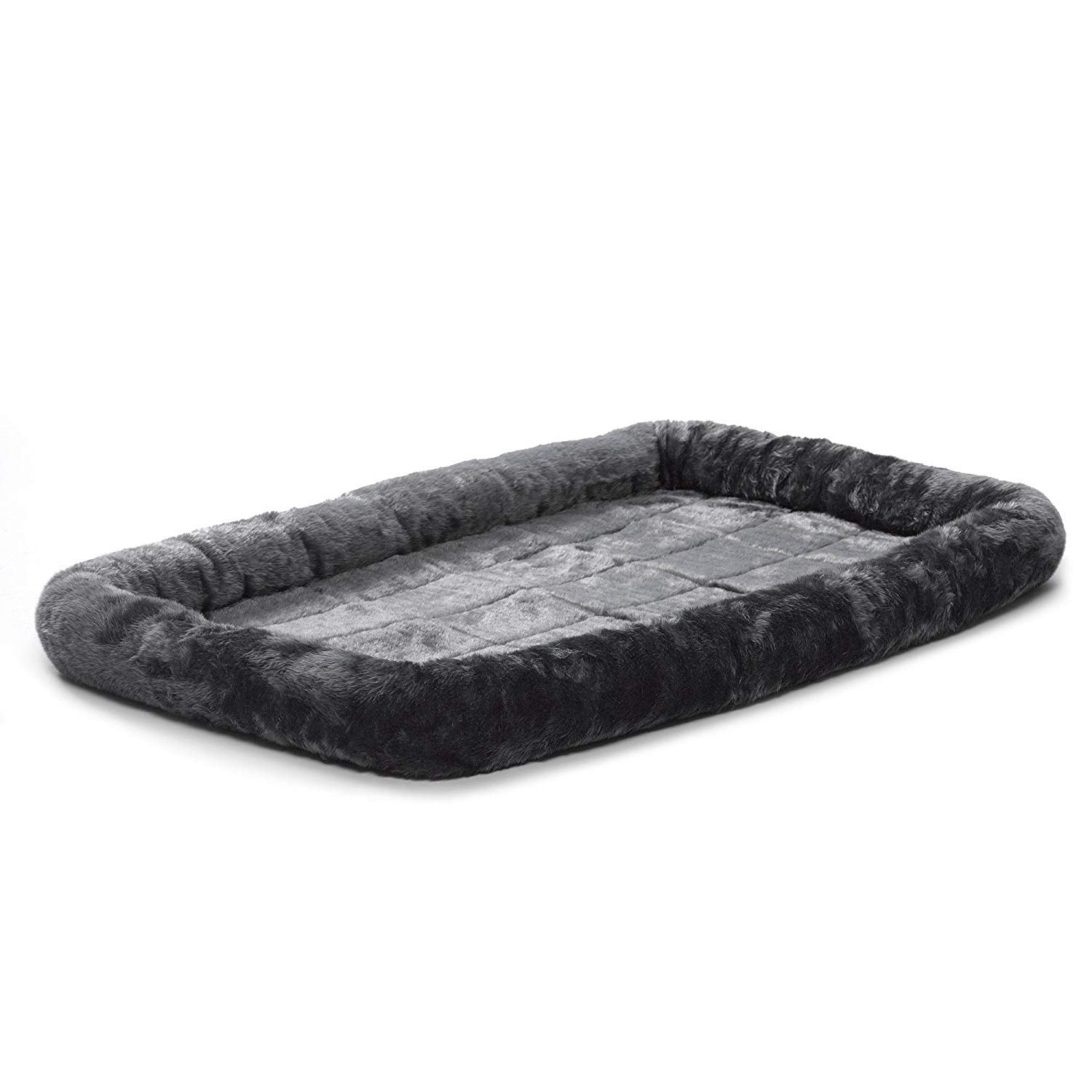 Midwest Homes For Pets Bolster Dog Bed 48L-Inch Gray Dog Bed W/ Comfortable Bolster | Ideal For Extra Large Dog Breeds & Fits A 48-Inch Dog Crate | Easy Maintenance Machine Wash & Dry