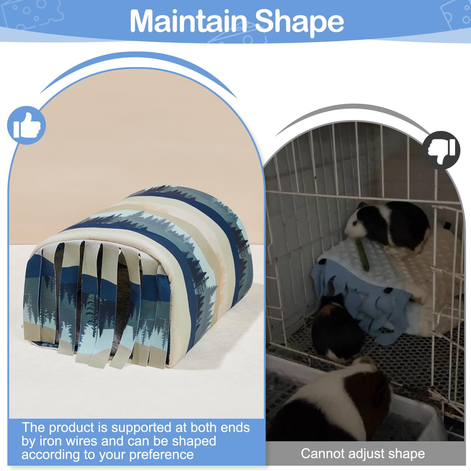 Guinea Pig Hideout Washable Guinea Pigs Tunnel With Curtains Hamster Hideout Cozy Guinea Piggy House Fit For Guinea Pig Cages So