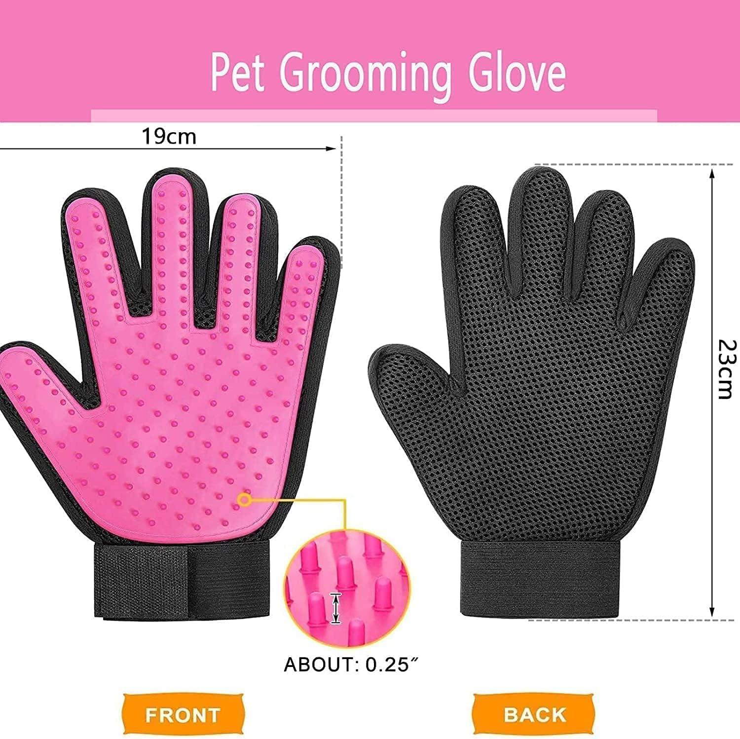 Softnlux Pet Grooming Glove - Gentle Deshedding Brush Glove - Efficient Pet Hair Remover Mitt - Massage Tool With Enhanced Five