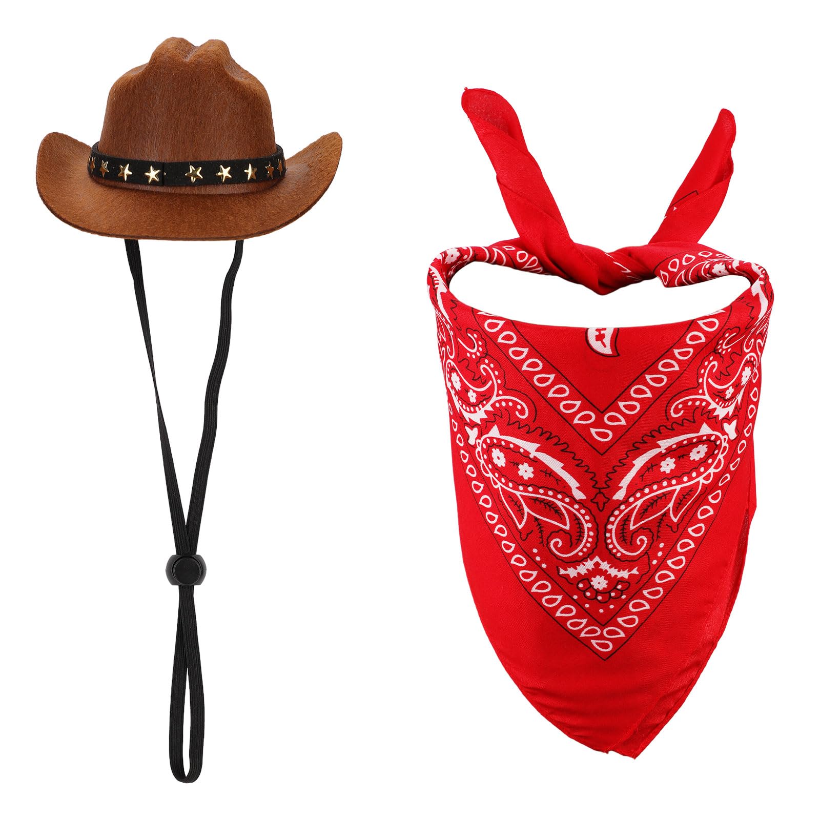 Pet Cowboy Costume, Dog Cowboy Costume Dog Cowboy Hat & Dog Bandana Scarf Dog Halloween Costumes Outfit Accessories For Small Ca