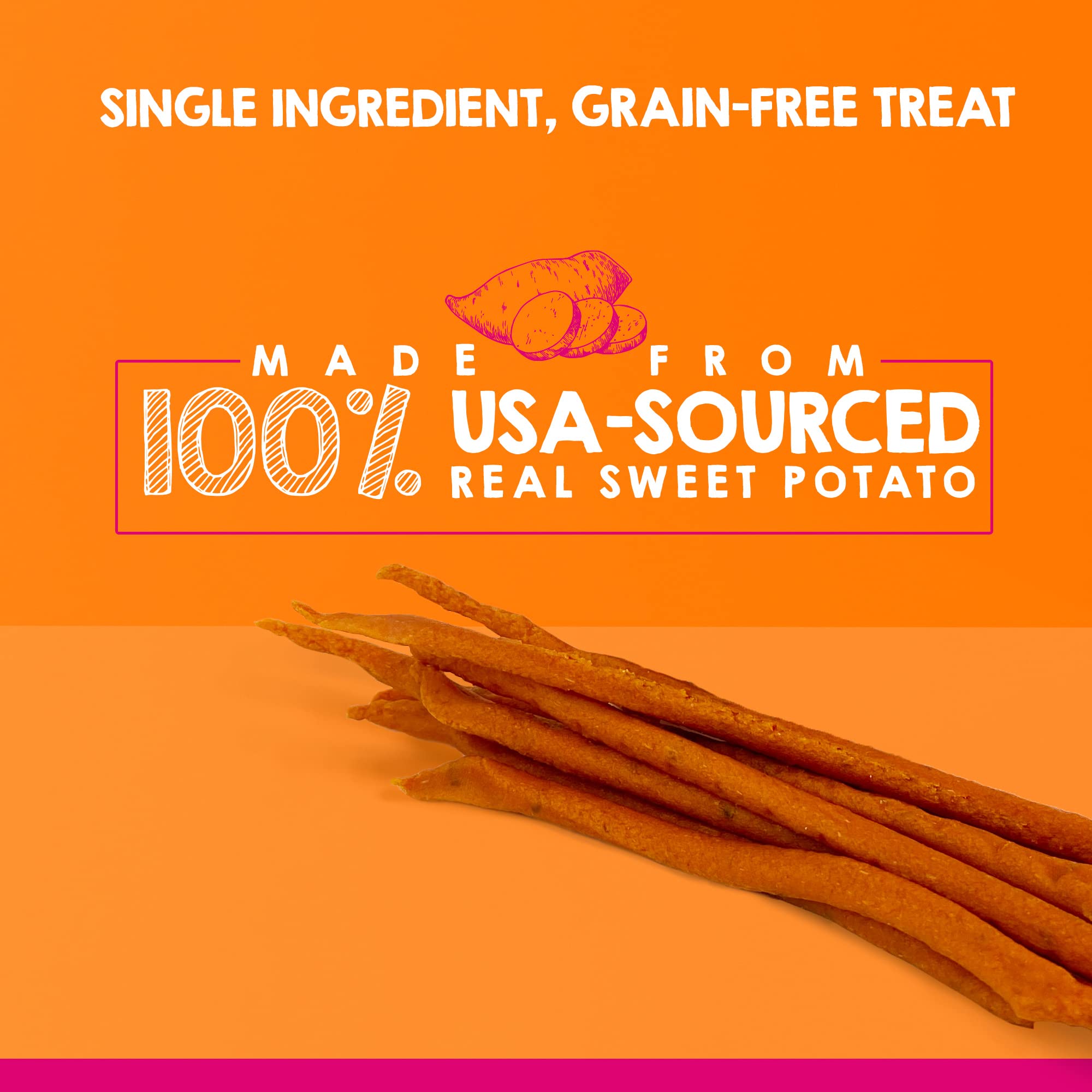 Rileys Slims Dried Sweet Potato Dog Treats - Dehydrated Chews for Dogs - Single Ingredient USA Sourced Made in The USA - 7.5 oz