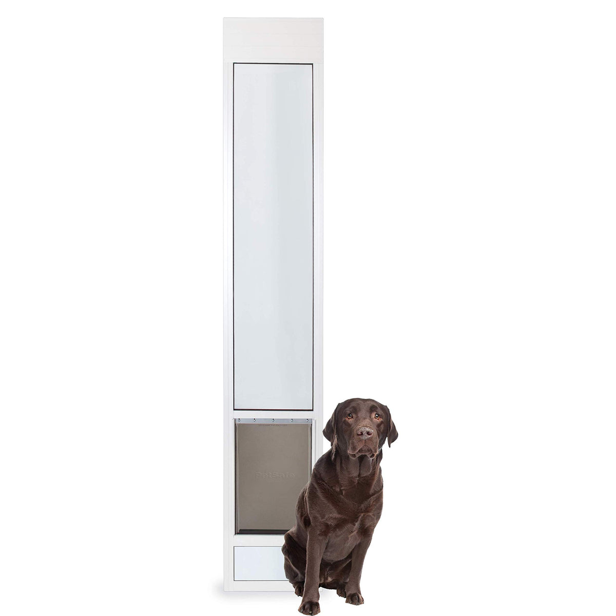 Petsafe Doggy Door For Sliding Glass Doors, Adjustable Height 75 7/8' To 81', No-Cut Diy Install, Aluminum Panel, Ideal For Renters, For Large Dogs Up To 130 Lb, (White, Large-Tall)