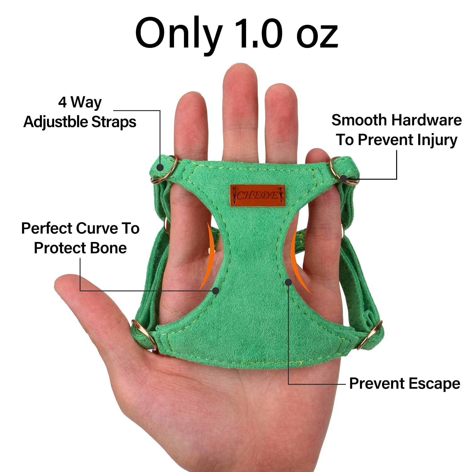 Chede No Pull Puppy Harness And Multifunction Dog Leash Set- 8 Colors Soft Adjustable No Choke Escape Proof Cute,Lightweight Pet Vest Harness For Small And Medium Dog (Xxs, Green)