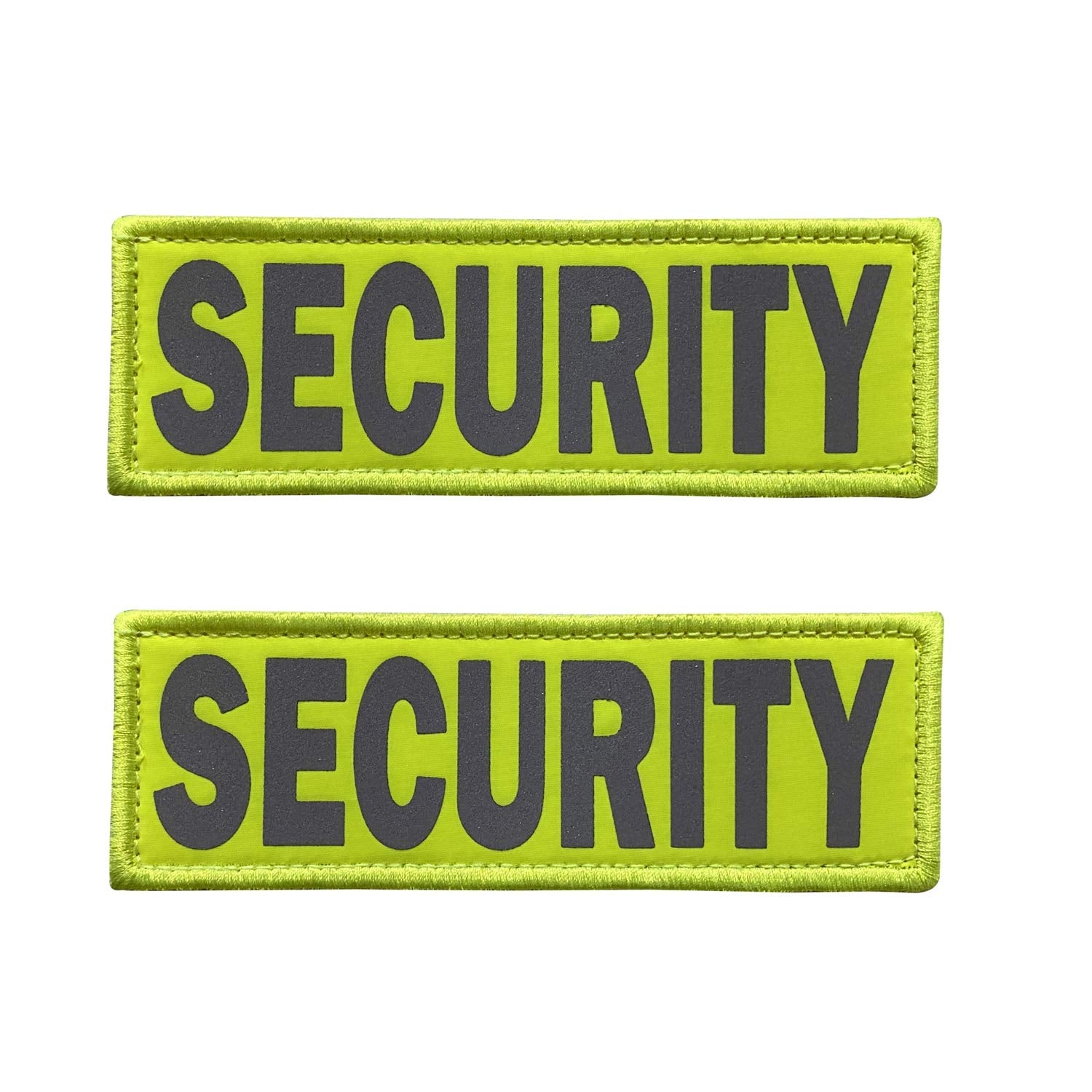 Jujupups Reflective Dog Patches 2 Pack Service Dog ，In Training， Do Not Pet Tags With Hook And Loop Patches For Vests And Harnesses (5X1.5 Inch, Security)