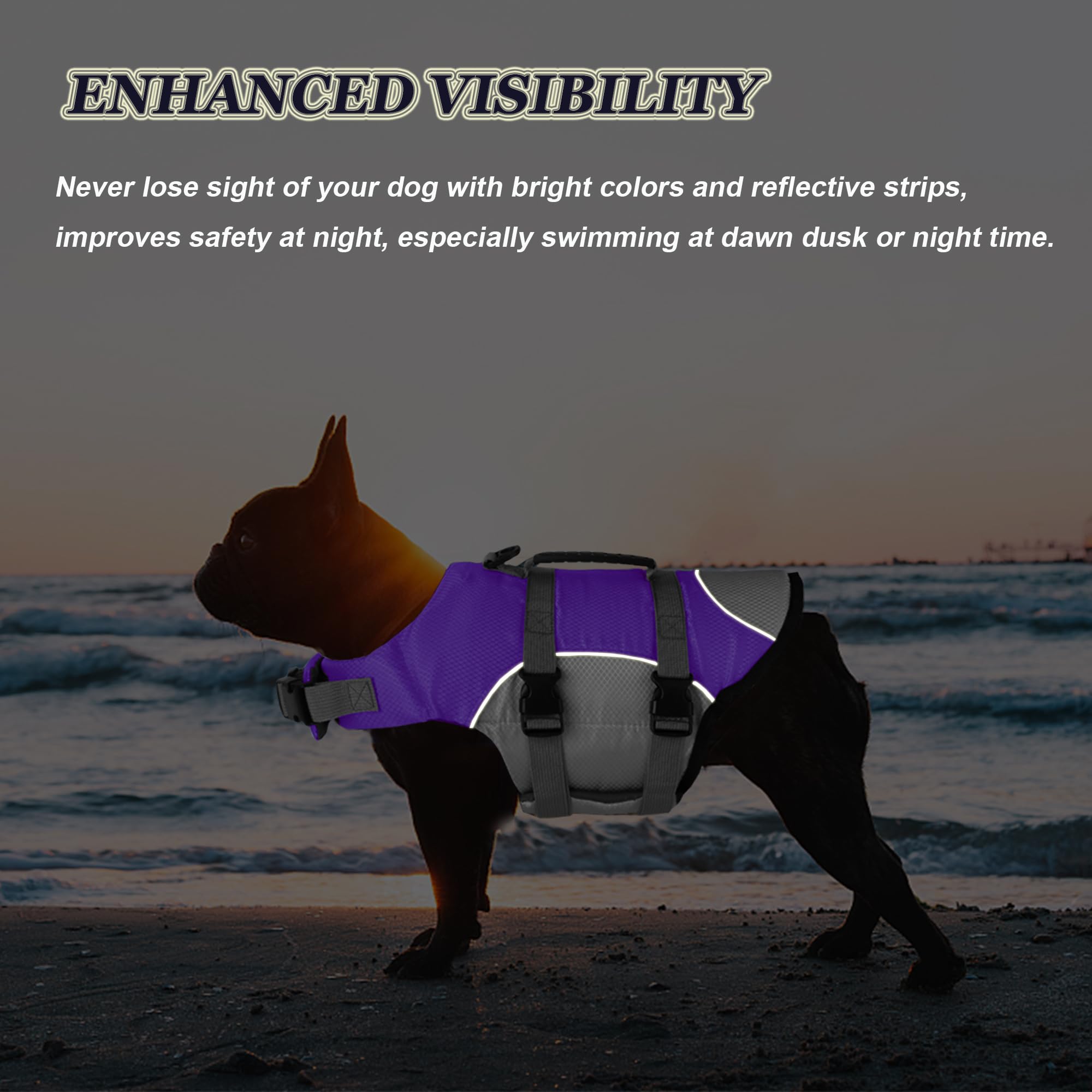 Dogcheer Dog Life Jacket, Reflective Dog Life Vest For Swimming Boating, Adjustable Puppy Swim Vest Ripstop Pfd Floating Vest Pr
