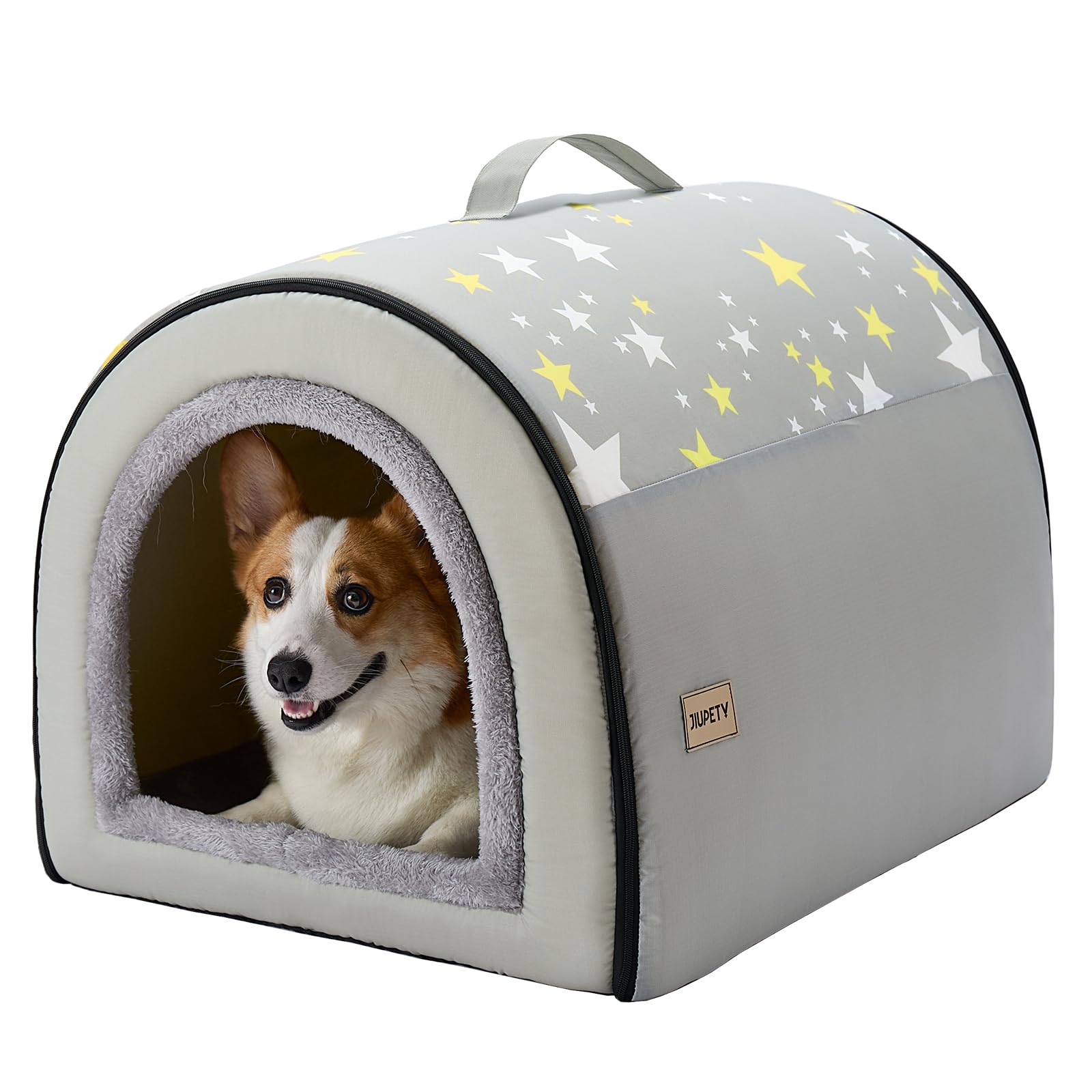 Jiupety Indoor Dog House, 2-In-1 Portable Foldable House Bed With Cover, Pet Tent & Cave Bed For Medium Dogs, Xl(29'  21'  20'