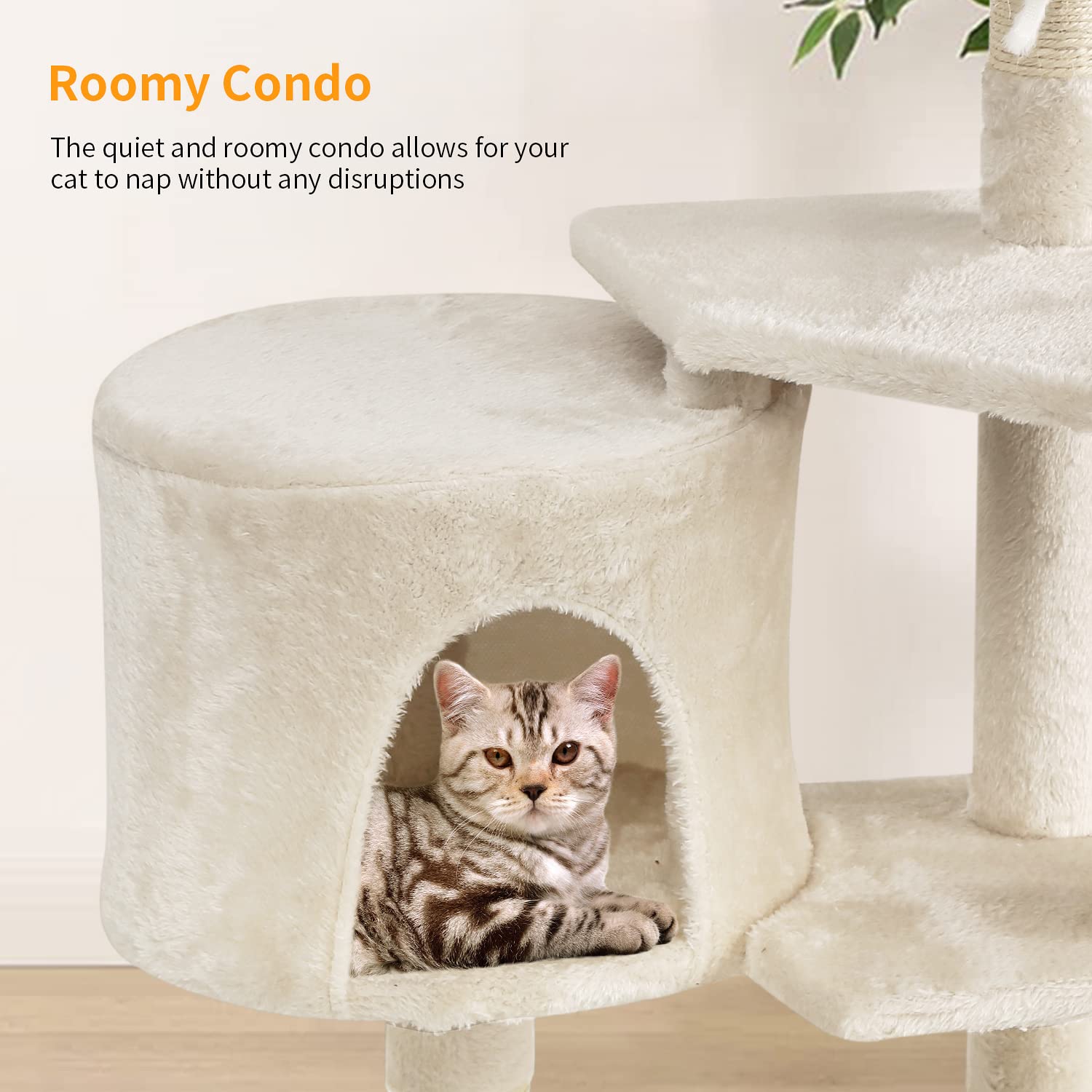 Bestpet Cat Tree 36 Inch Tall Scratching Toy Activity Centre Cat Tower Cat Condo Multi-Level Furniture Scratching Posts For Indoor Cats,Beige