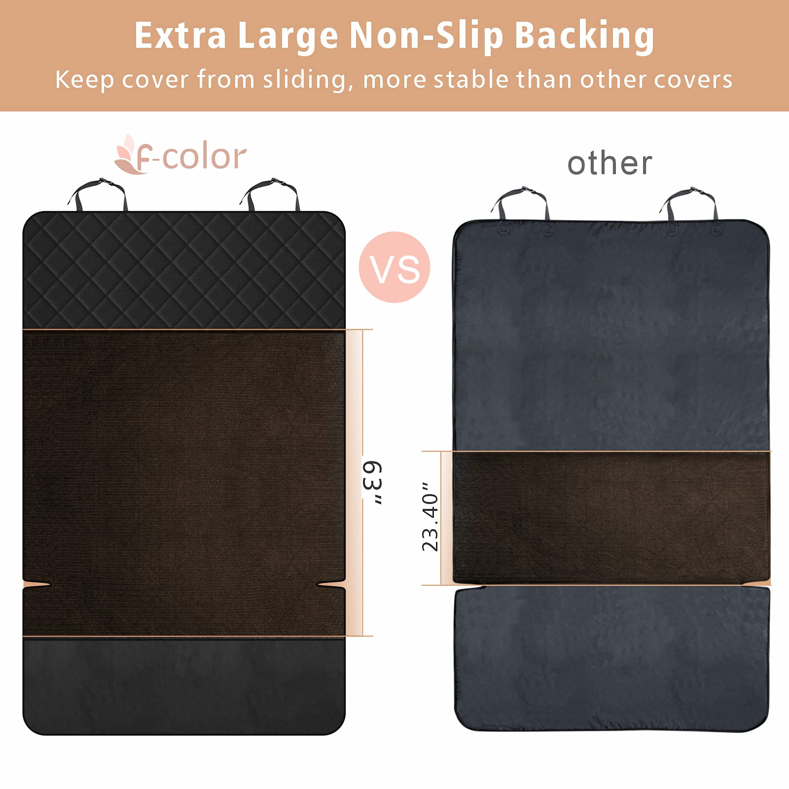 F-Color Suv Cargo Liner For Dogs, Upgraded Extra Large Water Resistant Pet Cargo Cover Dog Seat Cover Mat For Suvs With Bumper Flap Protector, Non-Slip, Wear-Proof, Universal Fit, Black