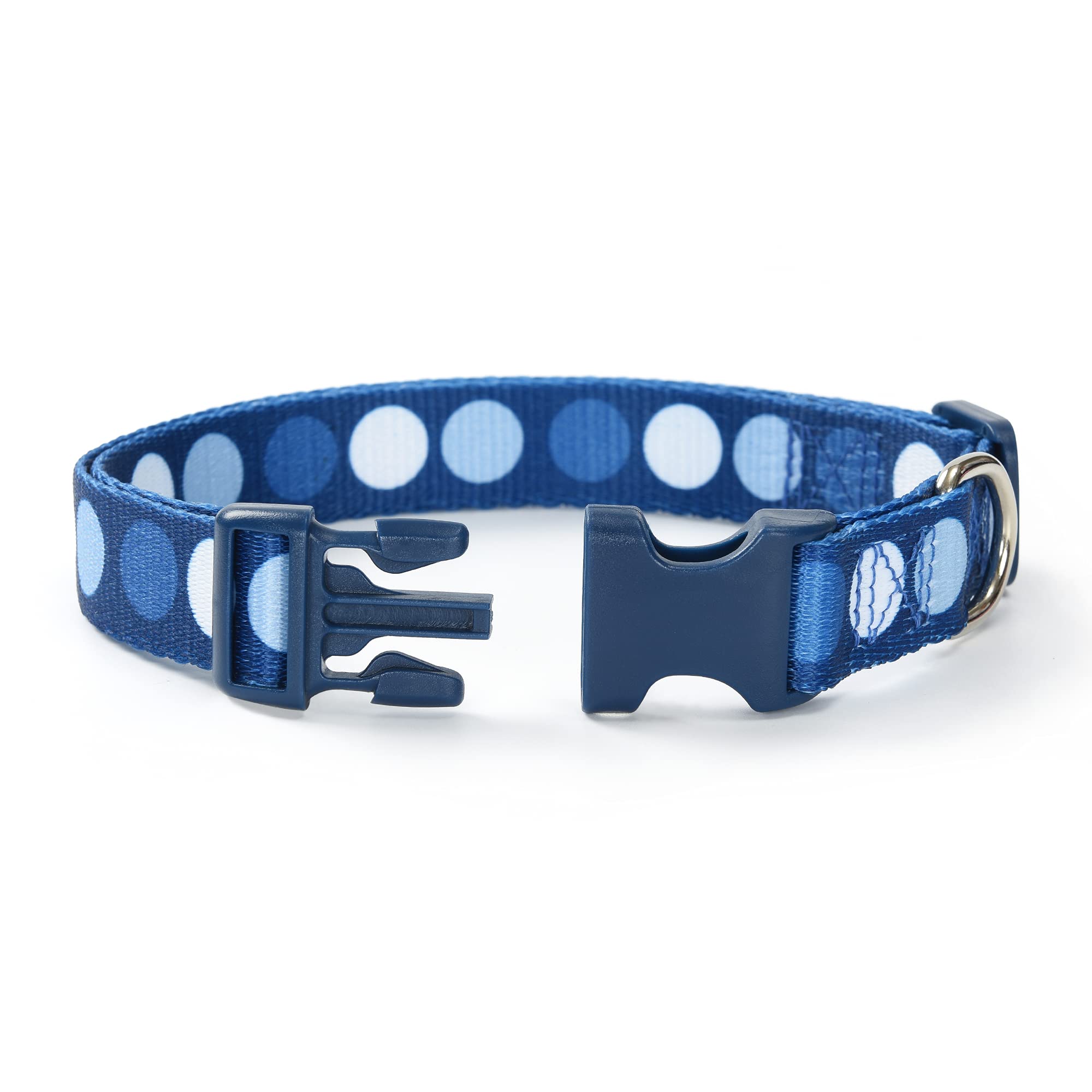 Mile High Life Nylon Puppy Dog Collar W Cute Patterns Lightweight Girl Boy Collar For Small/Medium/Large Dogs (A-Blue Dots, Larg