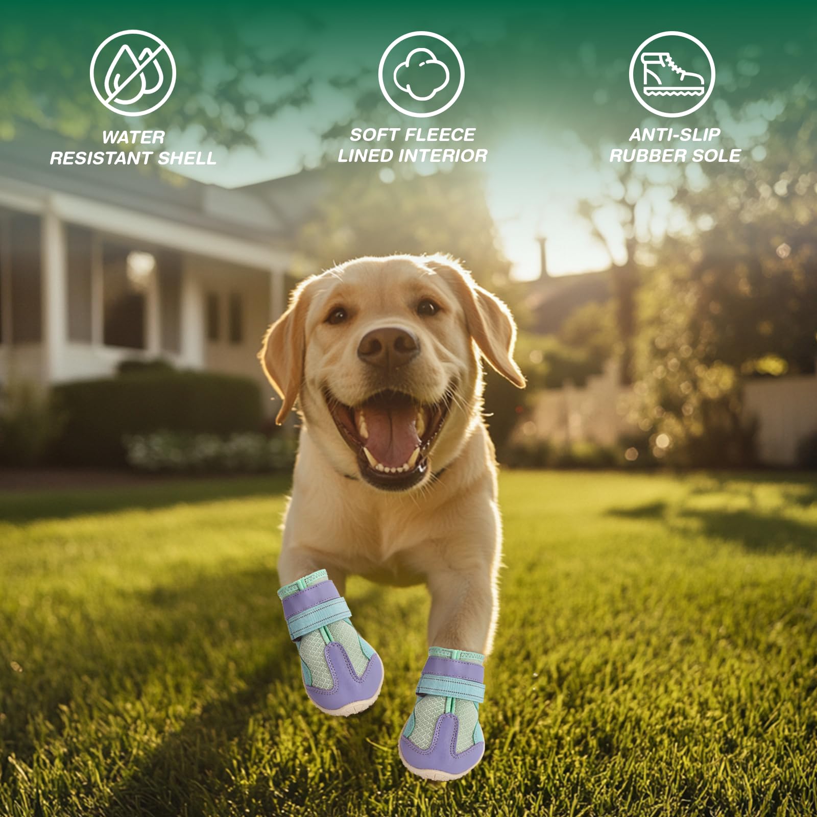Aokown Dog Shoes For Large Dogs, Anti-Slip Dog Boots For Winter Snow, Hot Pavement, Dog Booties & Paw Protectors Size 8