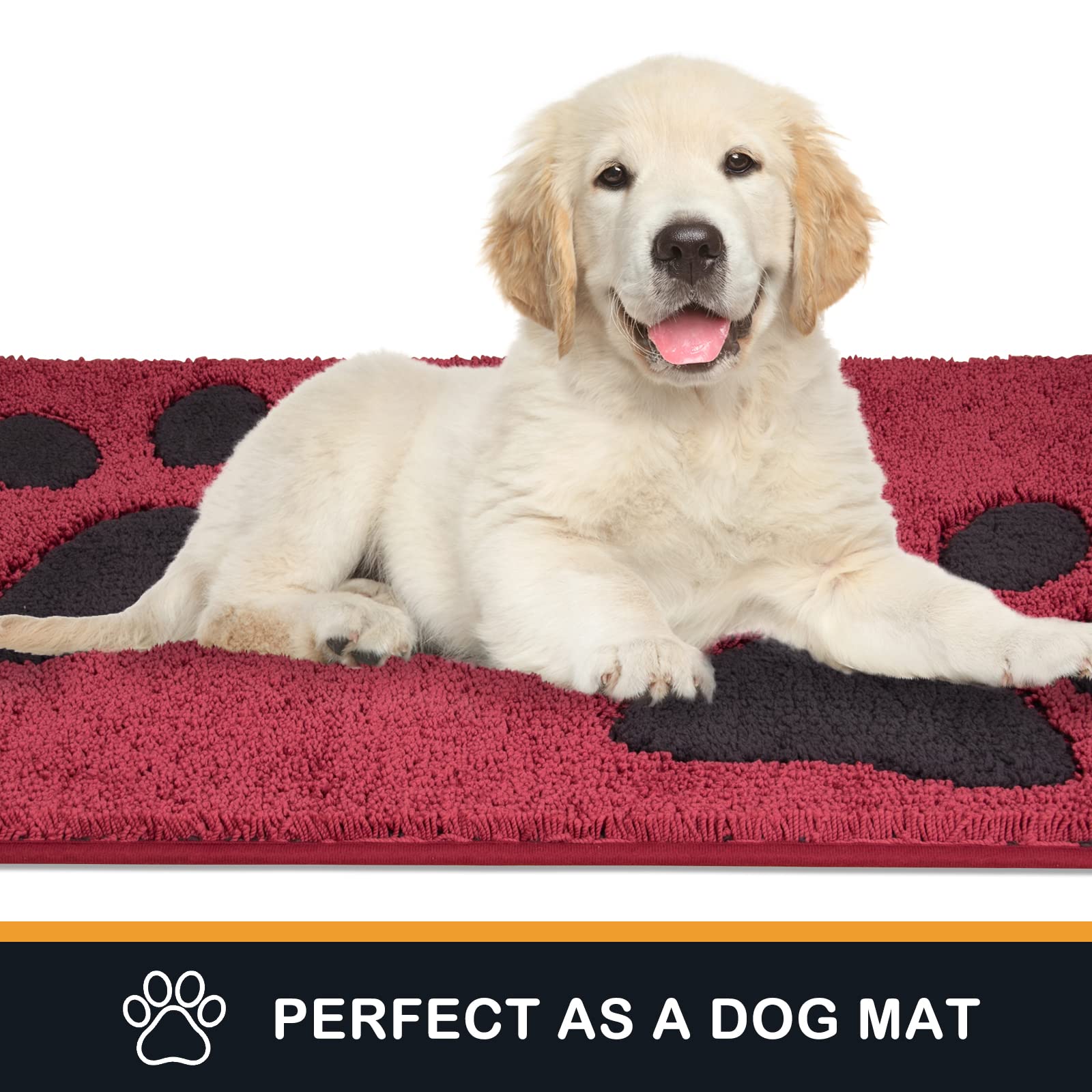 PURRUGS Dirt Trapper Door Mat 32  x 47 , Non-Skid/Slip Machine Washable Microfiber Entryway Rug, Dog Doormat, Super Absorbent We
