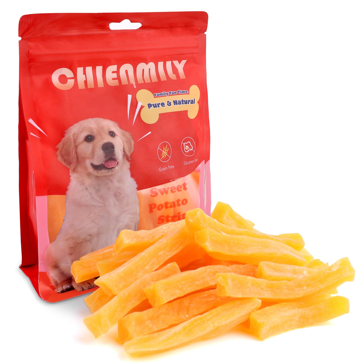 Chienmily Sweet Potato Dog Treats Soft, Natural Human Grade Puppy Chew, Low Fat Grain Free Treats, Gluten Free For Small Medium 