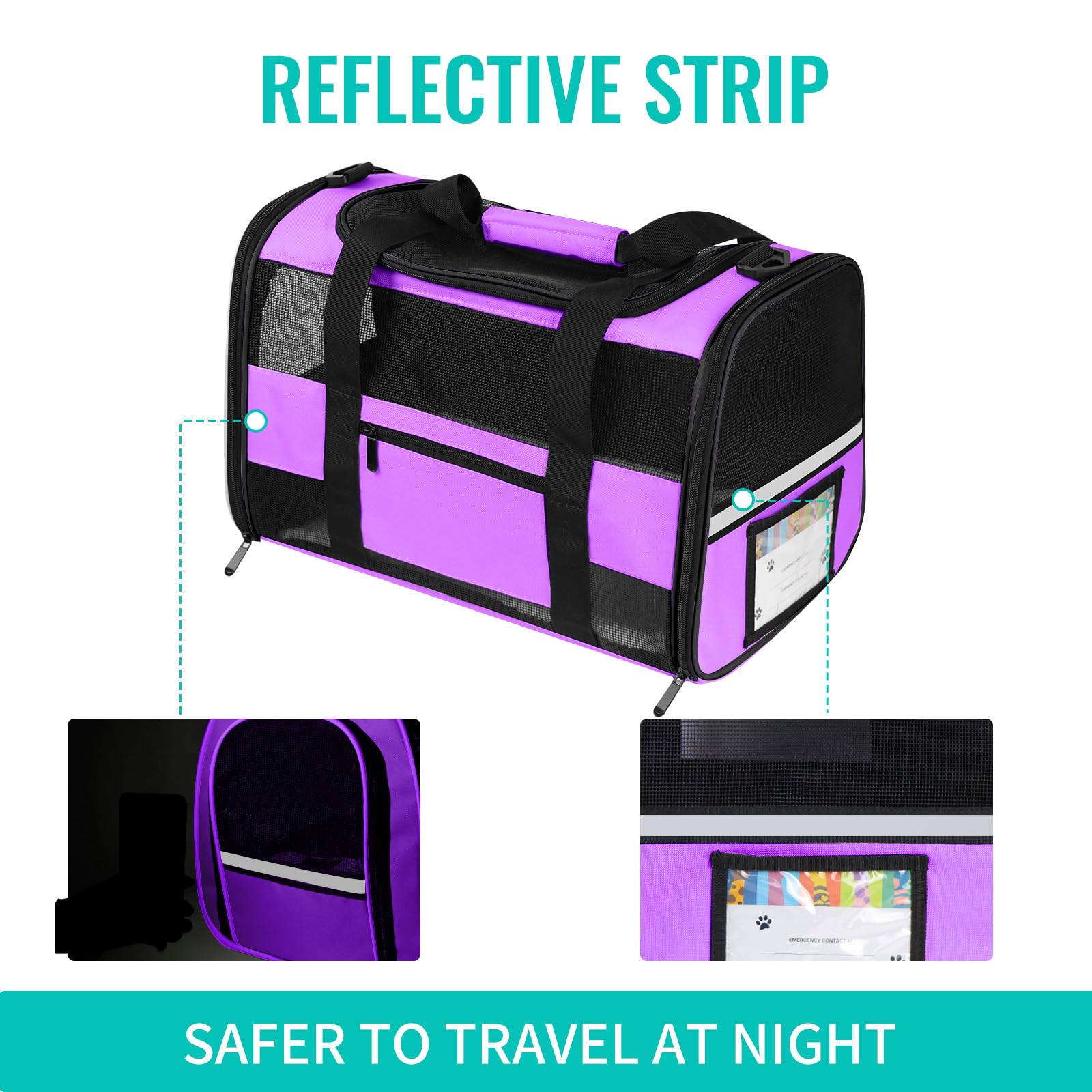 Cussiou Cat Carrier Dog Carriers Airline Approved Pet Carrier For Small Dogs Cats Under 15 Lbs, Collapsible Soft Sided Travel Ca