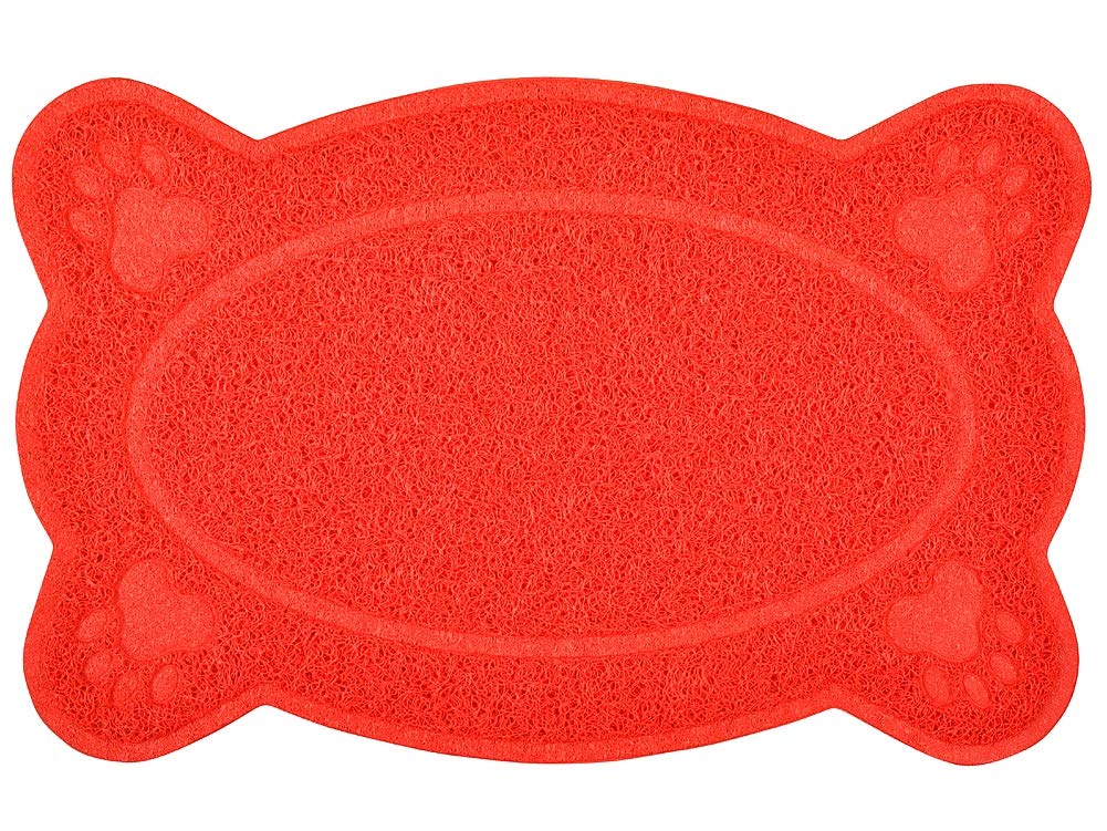 Dm Cat Litter Box Debris Catcher Mat,Kitty Scatter Control Rug,16X10 Inches,5 Colors Available (Red)