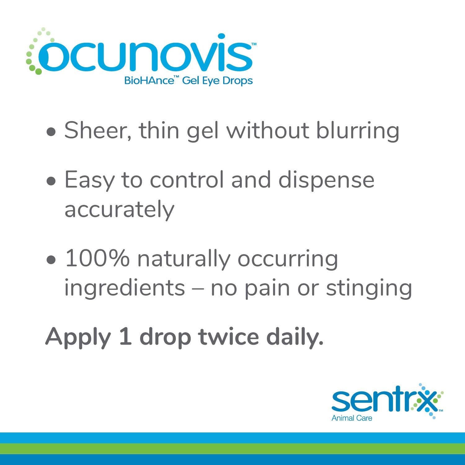 Sentrx Ocunovis Gel Eye Drops for Dogs & Cats, Eye Lube for Dogs Allergy Relief Lubricant, Dogs with Dry Eyes, Artificial Tears,