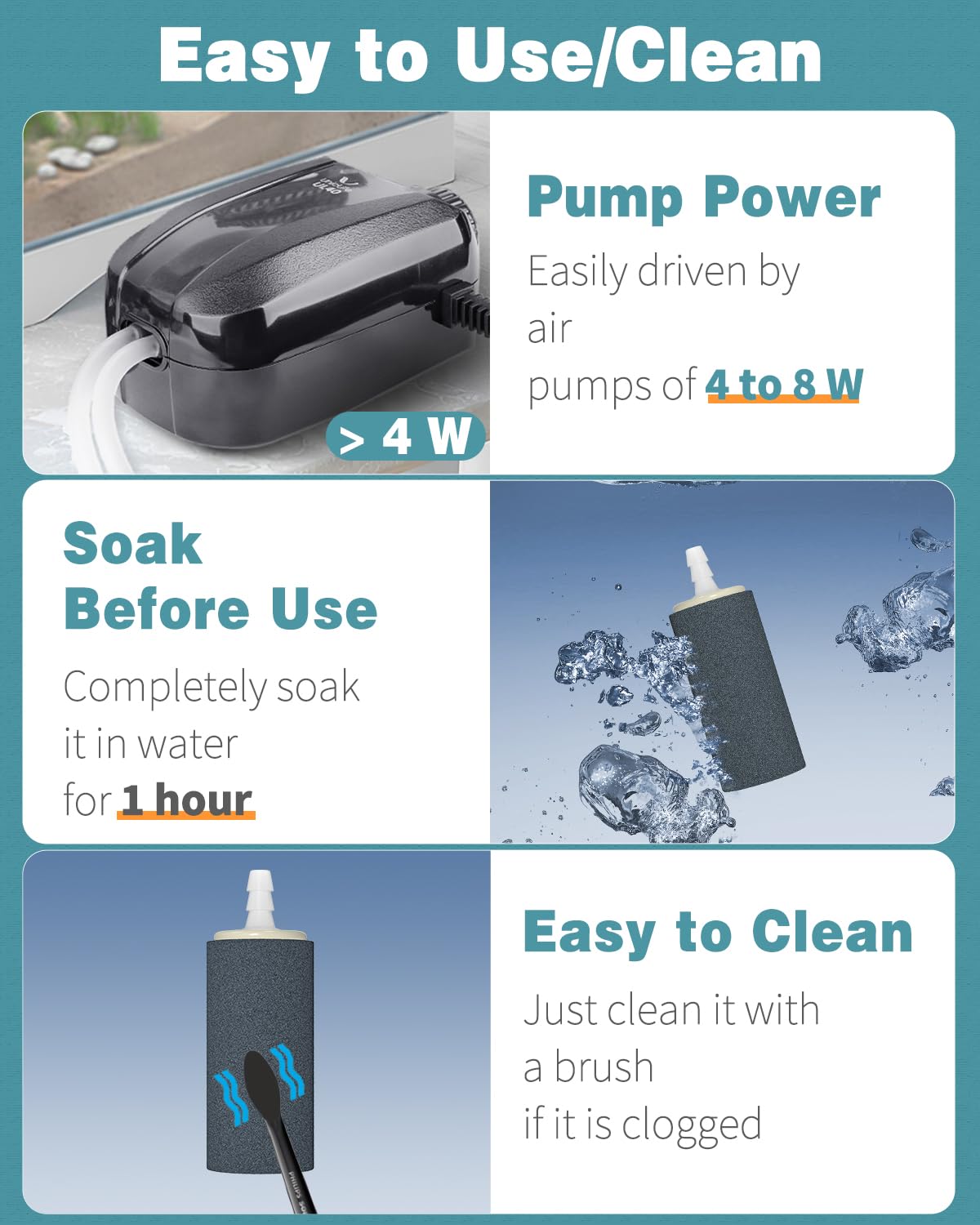 Pawfly Aquarium 2 Inch Air Stone, Aerator Stone Bubble Diffuser For Air Pumps Fish Tanks Buckets And Garden Ponds, 4 Pack