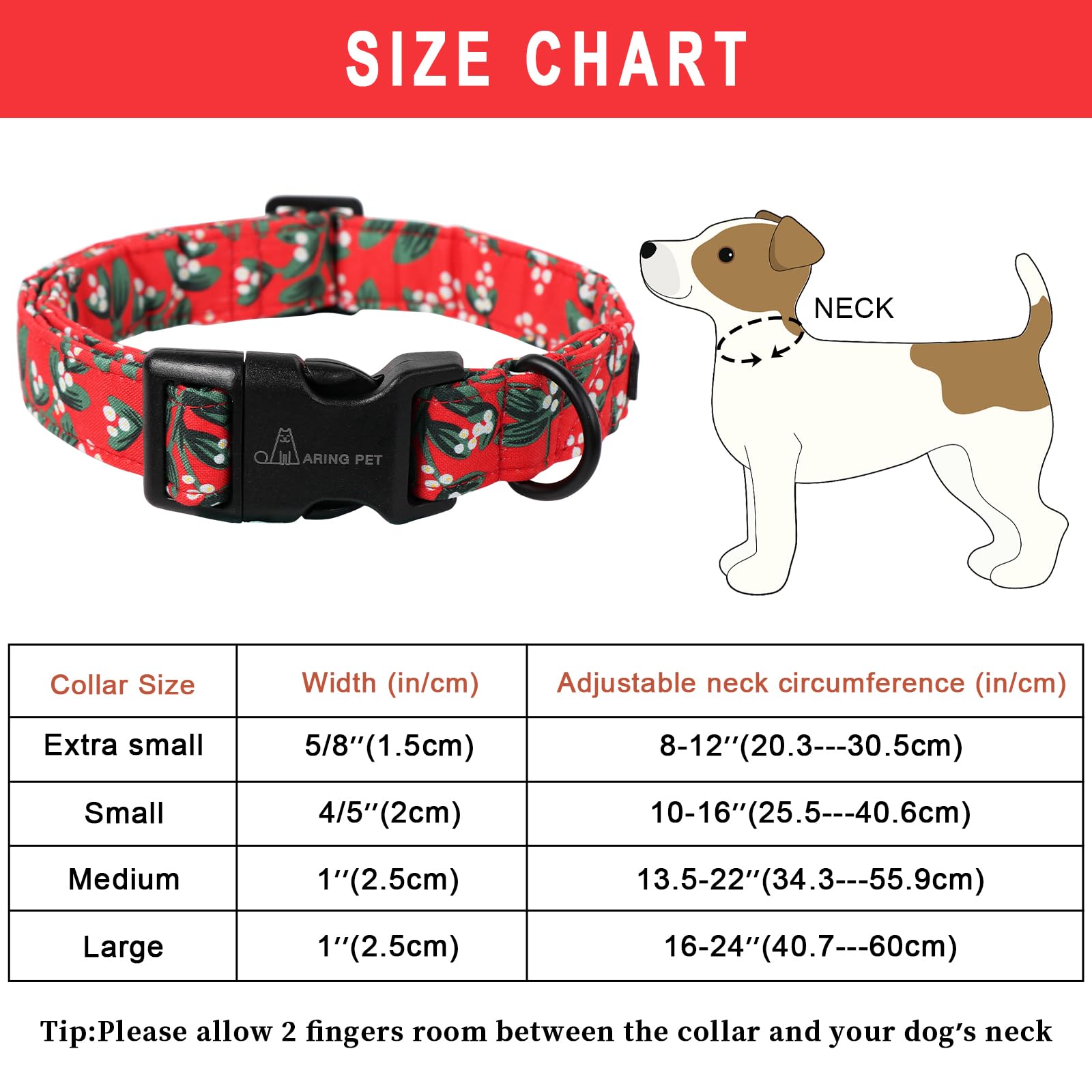 Aring Pet Christmas Dog Collar Cute Red Dog Collar, Adjustable Cotton Christmas Small Dog Collars Puppy Collar For Small Medium Large Dogs