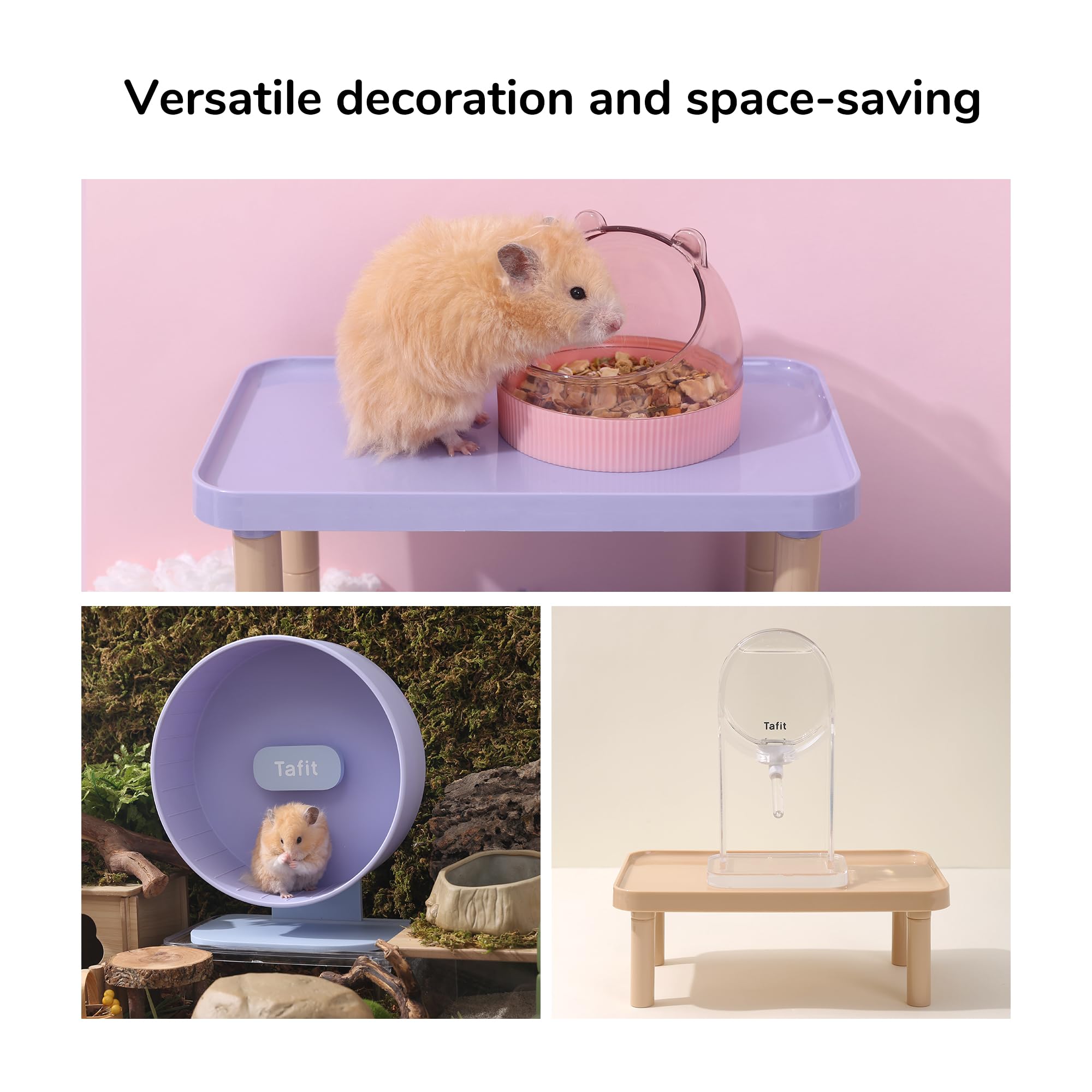 Tafit Hamster Platform - Cage Accessories and Play Decor for Dwarf Syrian Hamsters, Gerbils, Mice, Degus, and Other Small Pets (