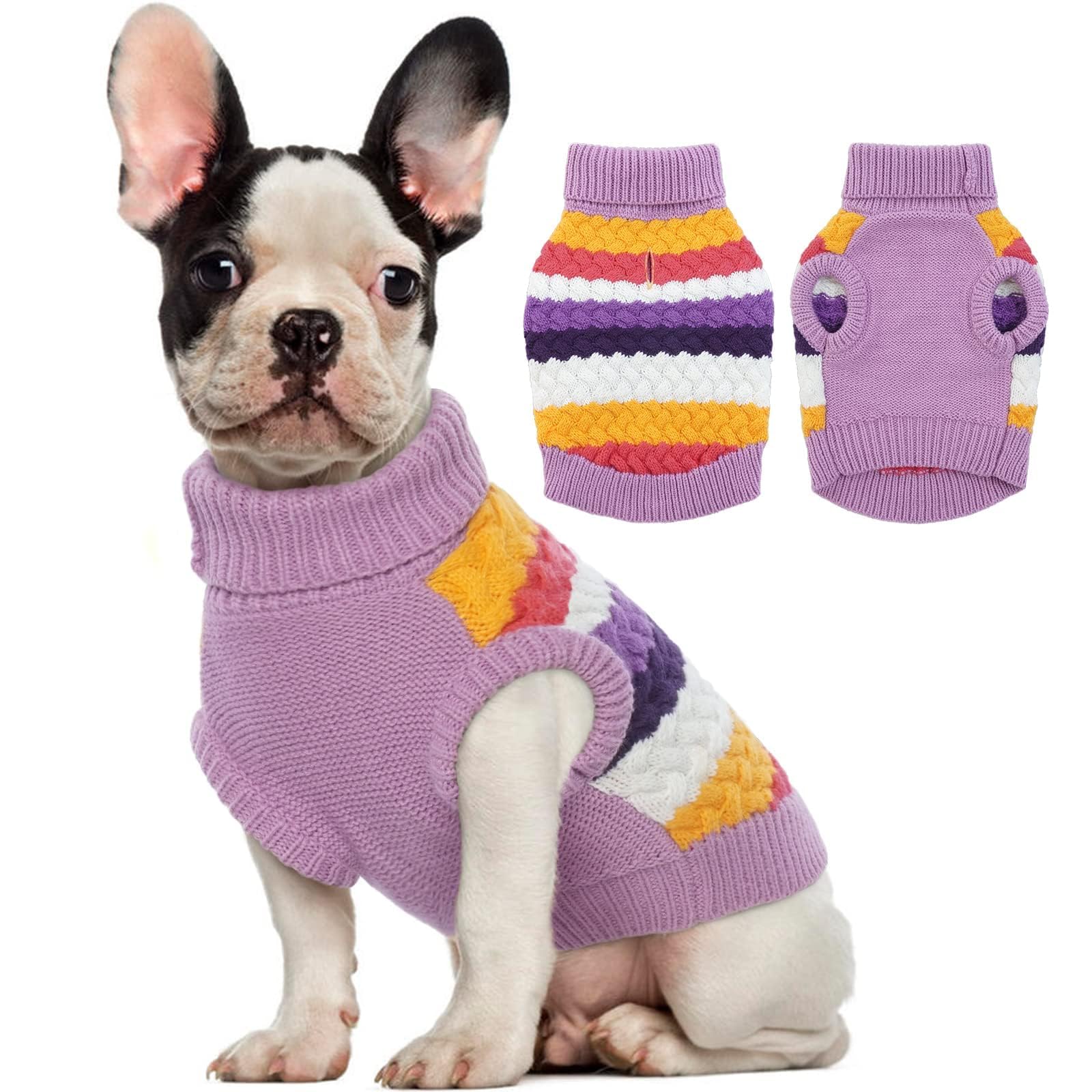 Kuoser Dog Sweater, Large Dog Sweaters for Girls Boys Christmas Thanksgiving Outfit, Thick Dog Fall Winter Sweater Cable Knitwea