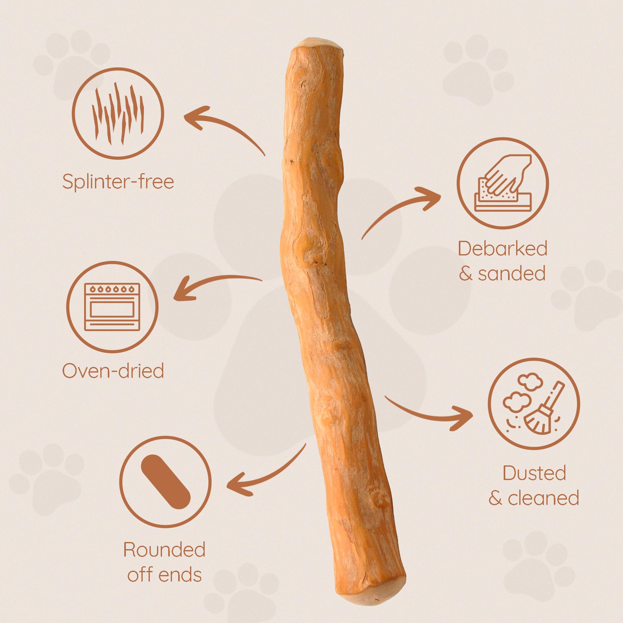 Wildfangcoffee Wood Dog Chew Medium - Natural Chewing Stick For Dogs, Coffee Bone For Dogs Muscle Training, M