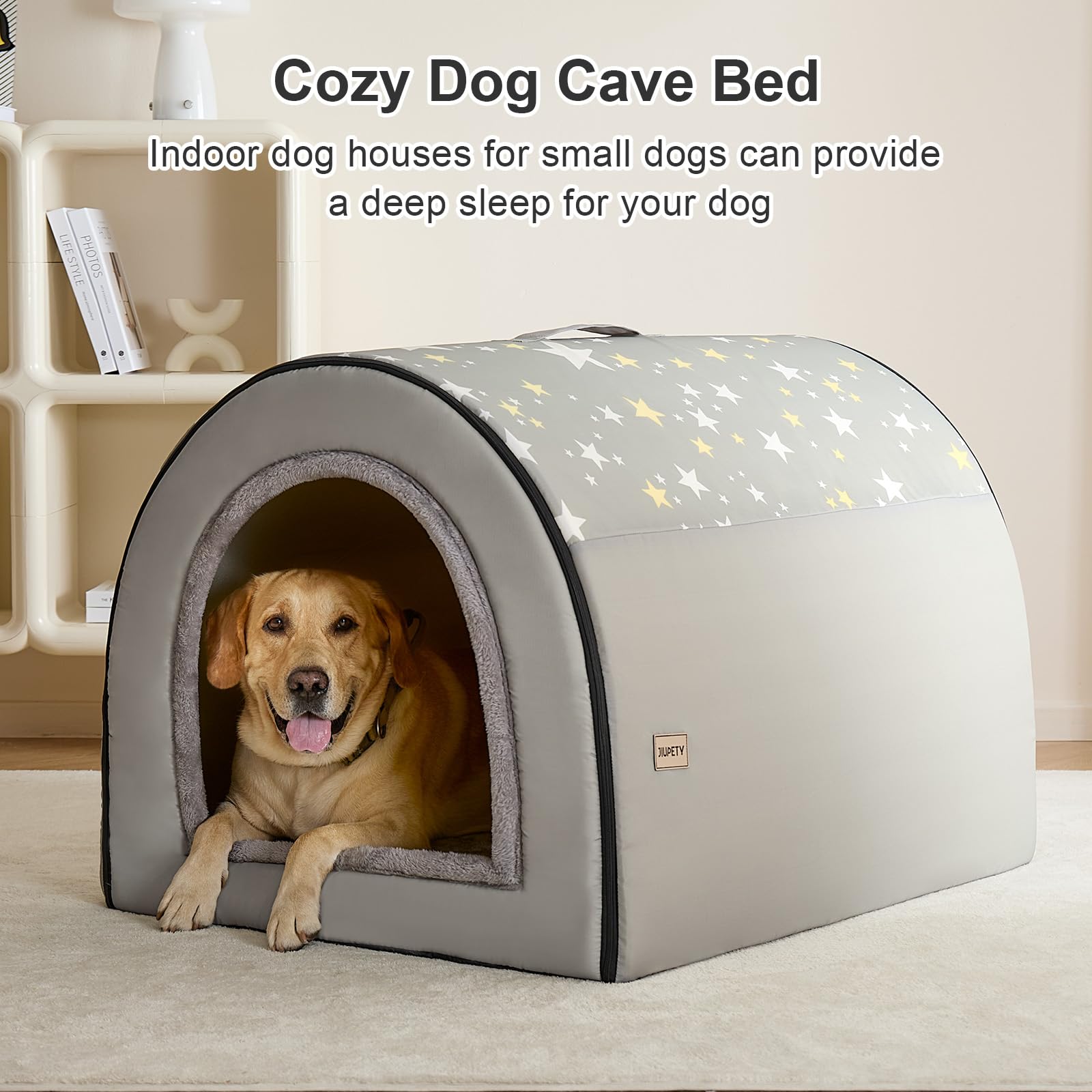Jiupety 2 In 1 Dog House Indoor, Comfy Cave Bed Covered Dog Bed, Portable House For Large Dogs, 3Xl(39''  32''  28''), Up To 90
