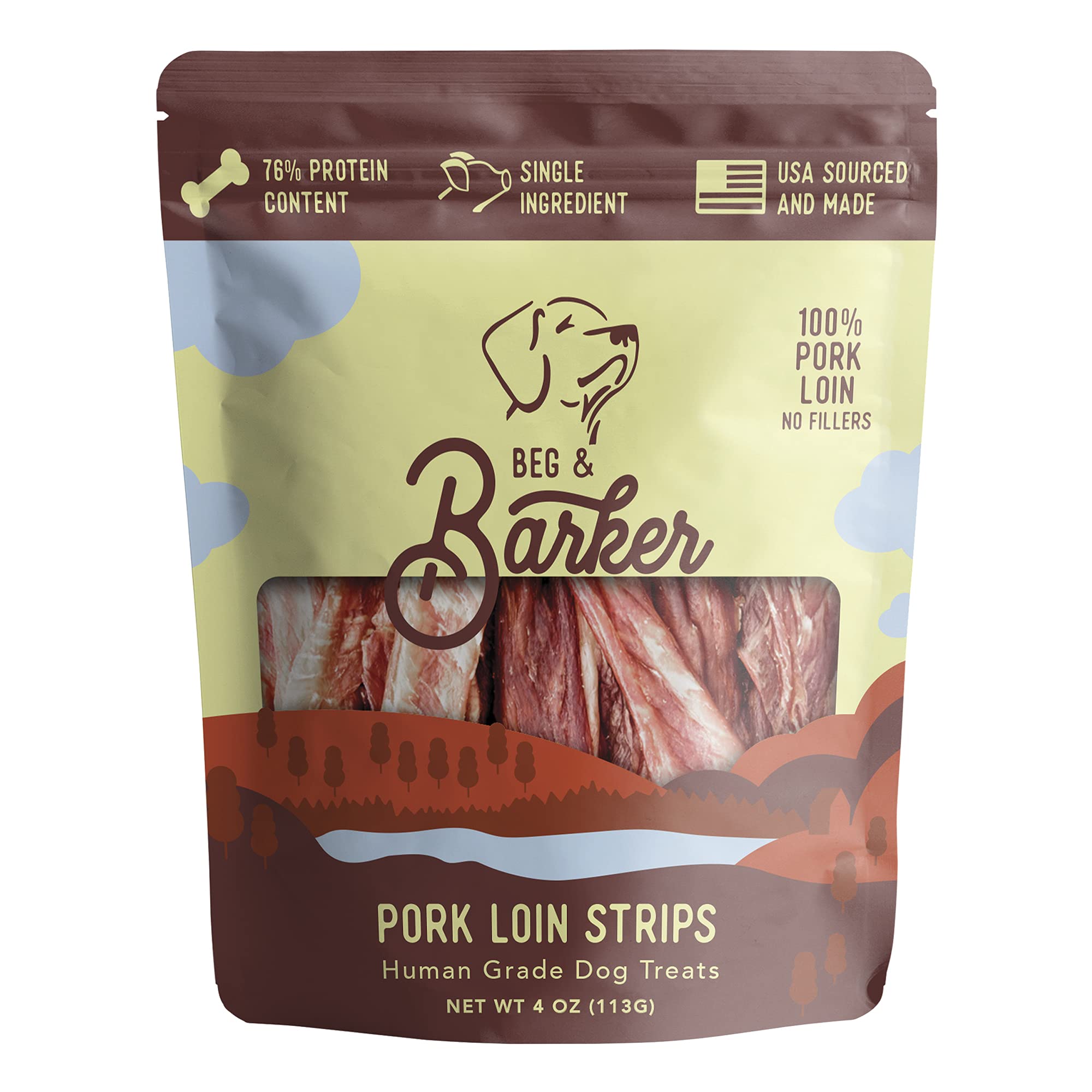 Beg and Barker Dog Strips Pork Loin 4Oz