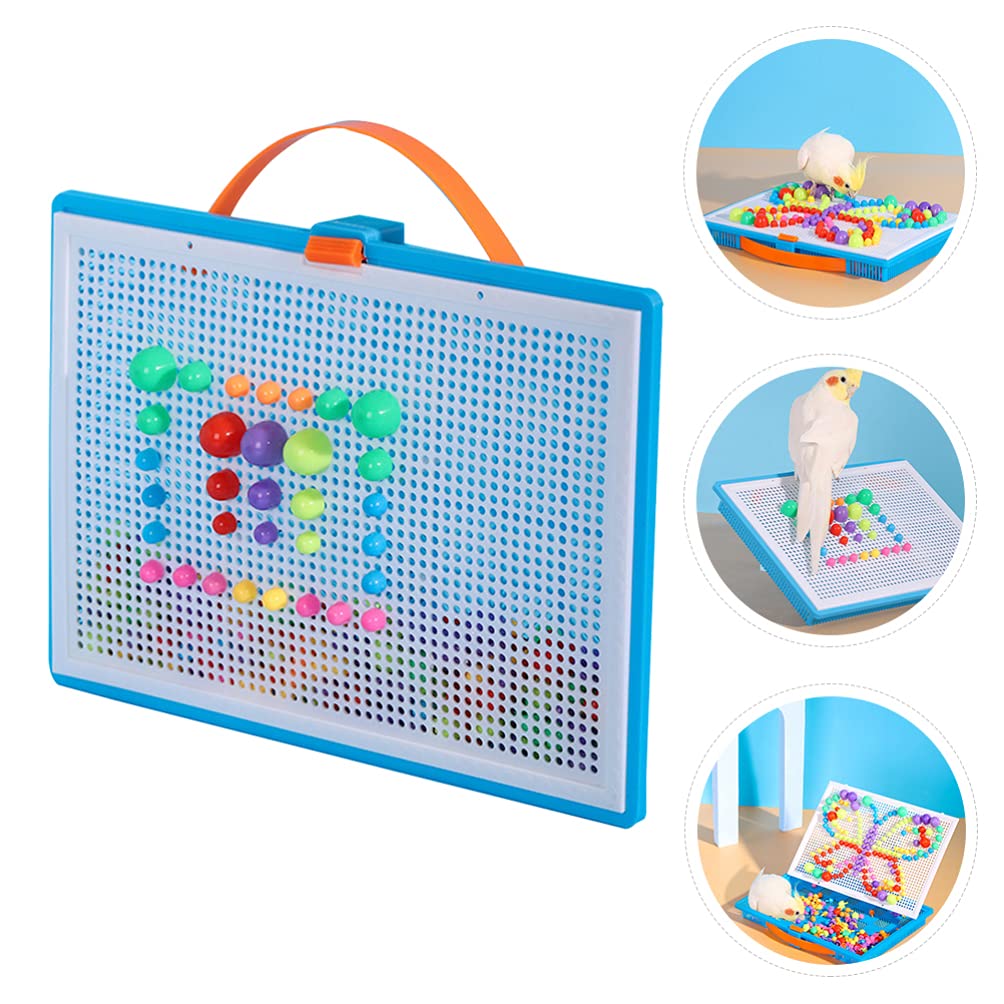balacoo Parrot Educational Toy Mosaic Pegboard Puzzles Bird foraing Toys Early Learning Puzzle Toy Parrot chew Toys Bird Toy Woo