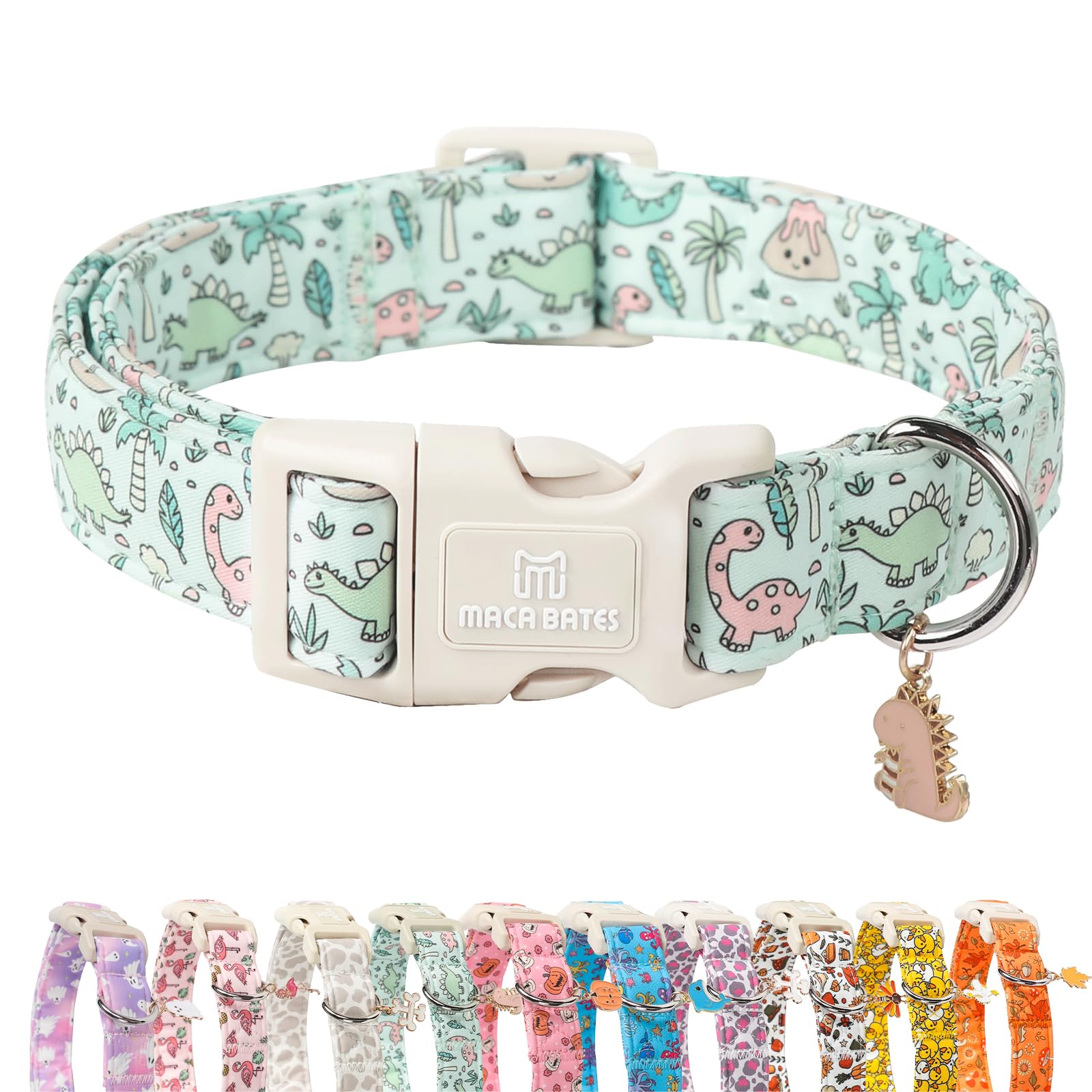 Maca Bates St Patricks Dog Collar Irish Clover Dogs Collars Green Clovers Soft Adjustable Durable Saint Patrick's Shamrock Sprin