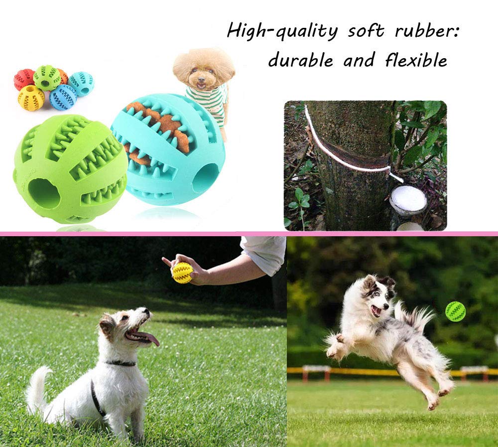 Sunglow 2 Pack Dog Toy Ball - Nontoxic Bite Resistant Teething Toys for Small/Medium/Large Dog and Puppy Cat, Dog Pet Food Treat