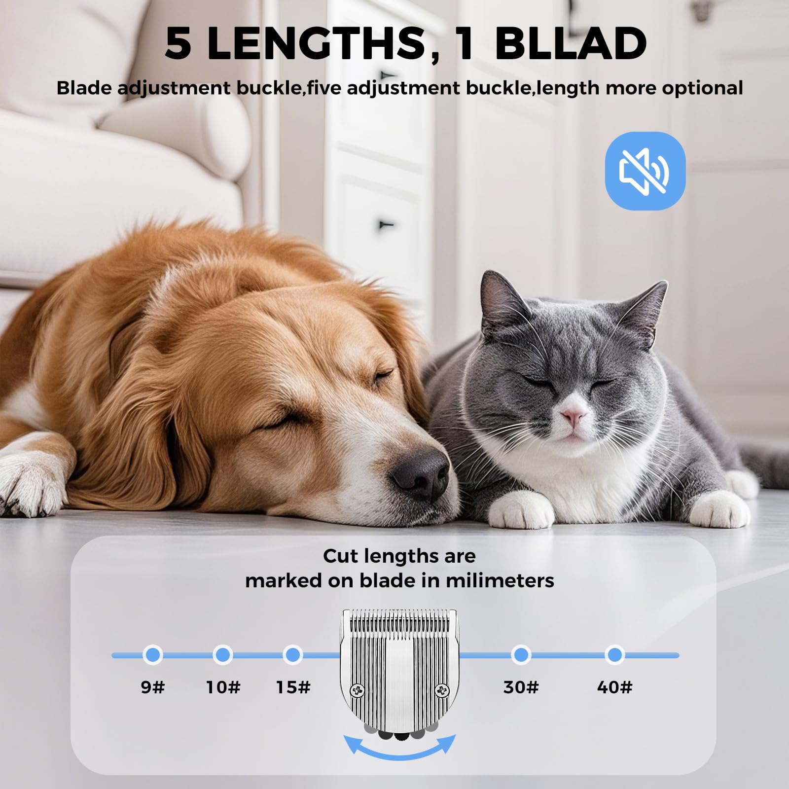 Zzyzsfus 5 In 1 Replacement Blades Compatible With Bravura Clipper Chromado,Creativa, Figura Dog Clippers For Dogs Grooming (5 I