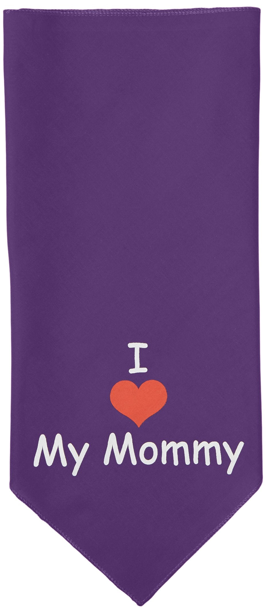 Pet and Dog Bandana Screen Printed, I Love My Mommy Purple Large