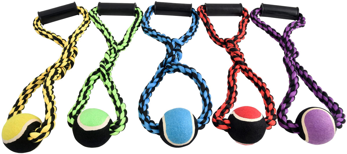Multipet Nuts For Knots Rope Tug With Tennis Ball, 20'