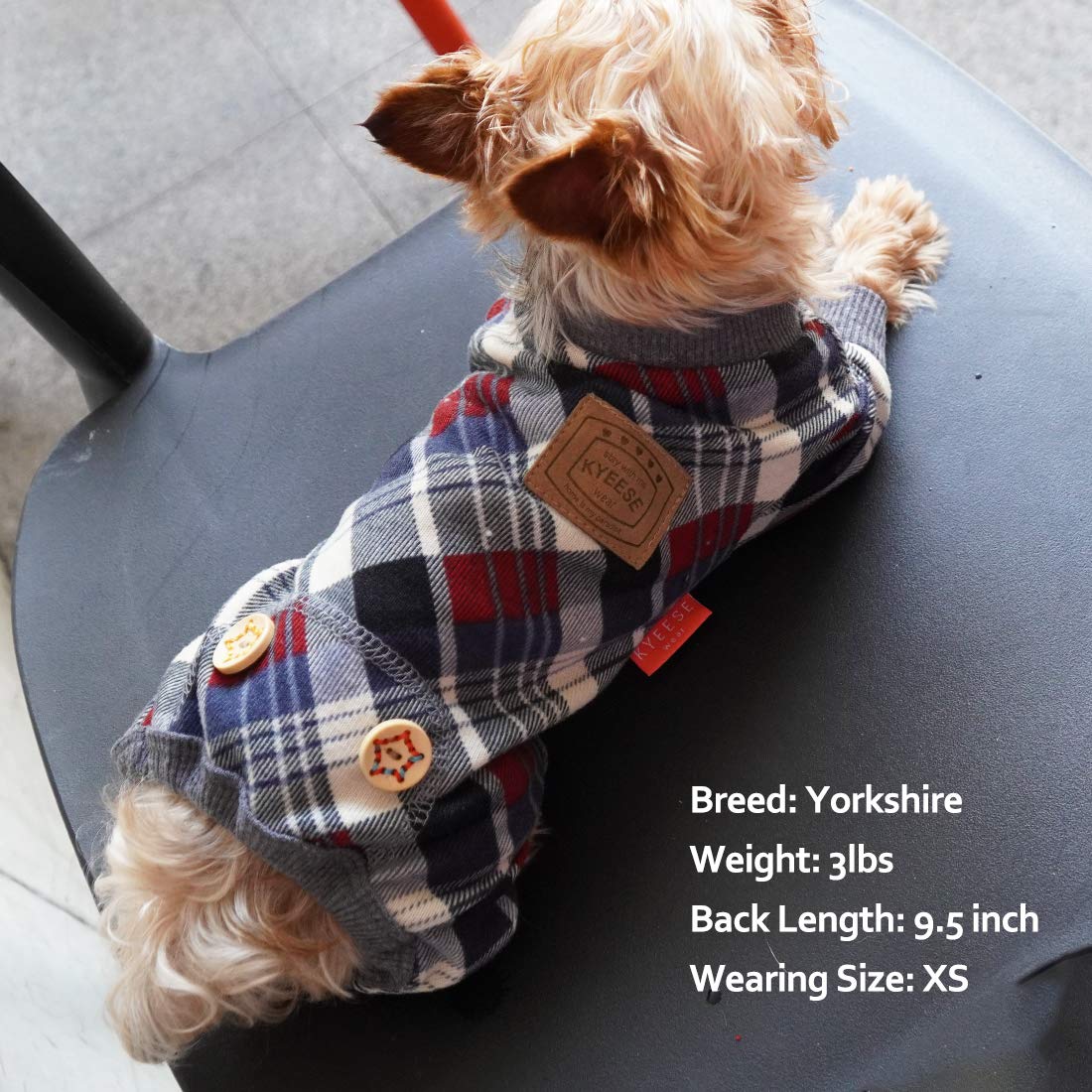Kyeese Dogs Pajama For Medium Dogs Plaid Soft Material Lightweight Dog Pajamas Onesie