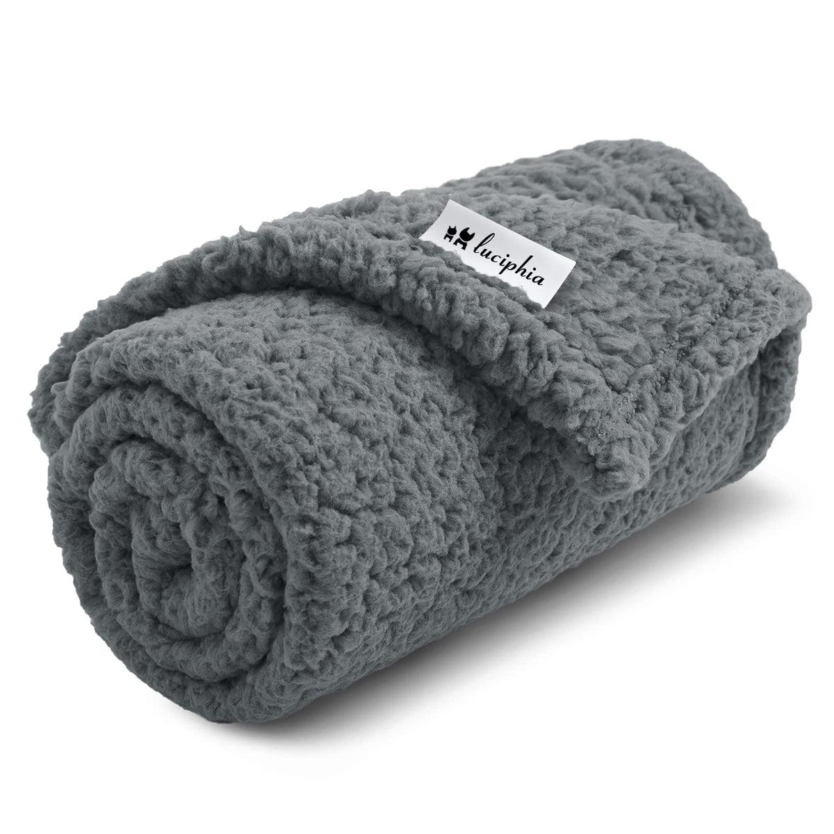 Premium Fleece Dog Blanket Soft Pet Sherpa Calming Blankets Throw For Dog Puppy Cat, Grey Small (20X30)