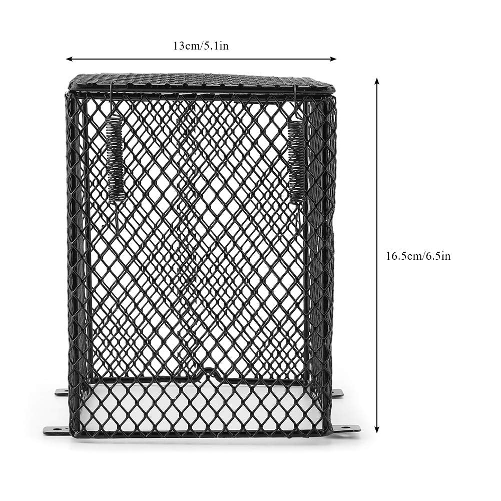 Heater Guard Anti-Scald Reptile Heating Lamp Shade Heat Lamp Light Mesh Cover Day Night Ceramic Light Bulb Heating Lampshade(Cub