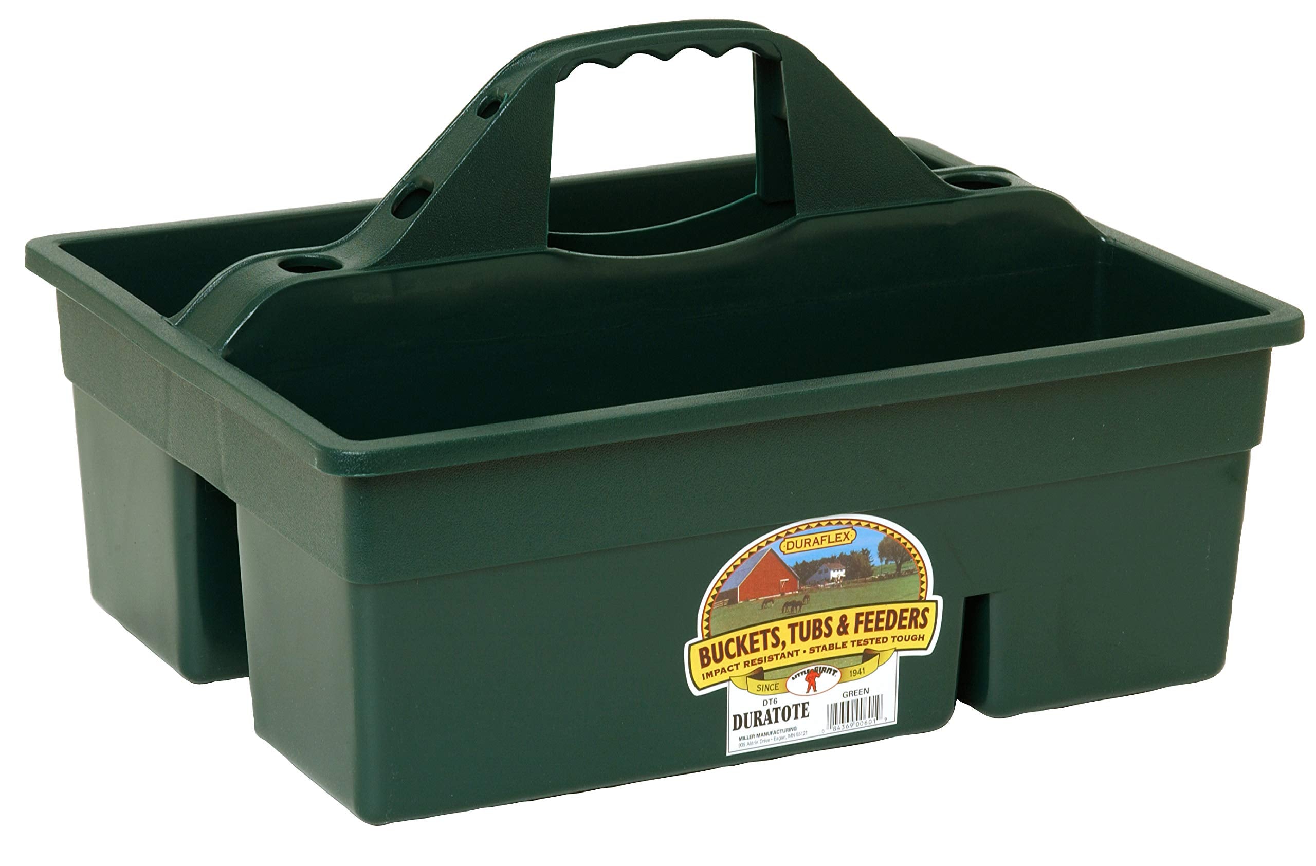Little Giant® Plastic Duratote | Horse Grooming Duratote | Durable Tote Box Organizer With Easy Grip Handle | Extra Thick Sidewalls | Green