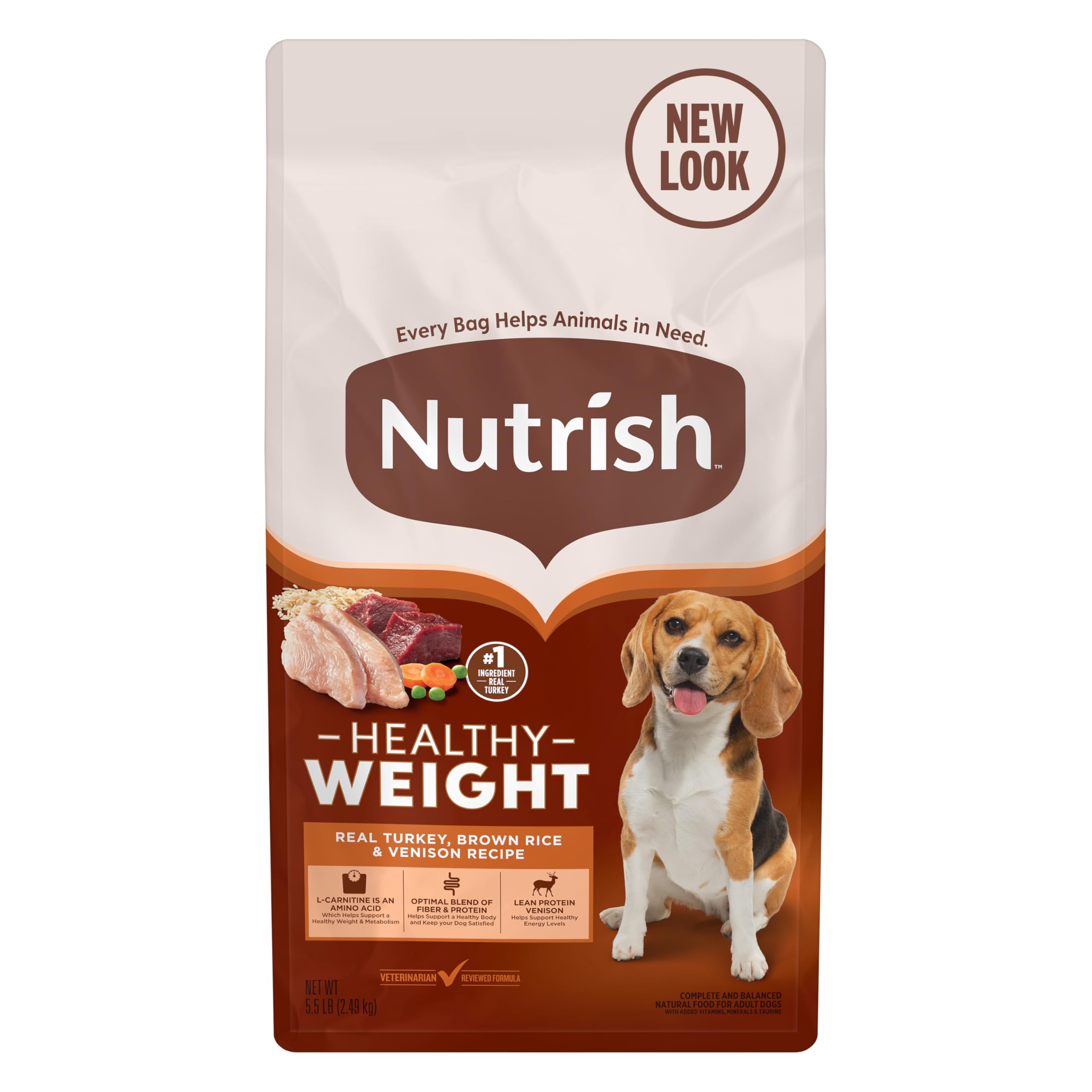 Nutrish Healthy Weight Real Turkey, Brown Rice & Venison Recipe Dry Dog Food, 5.5 lb. Bag, Packaging May Vary (Rachael Ray)