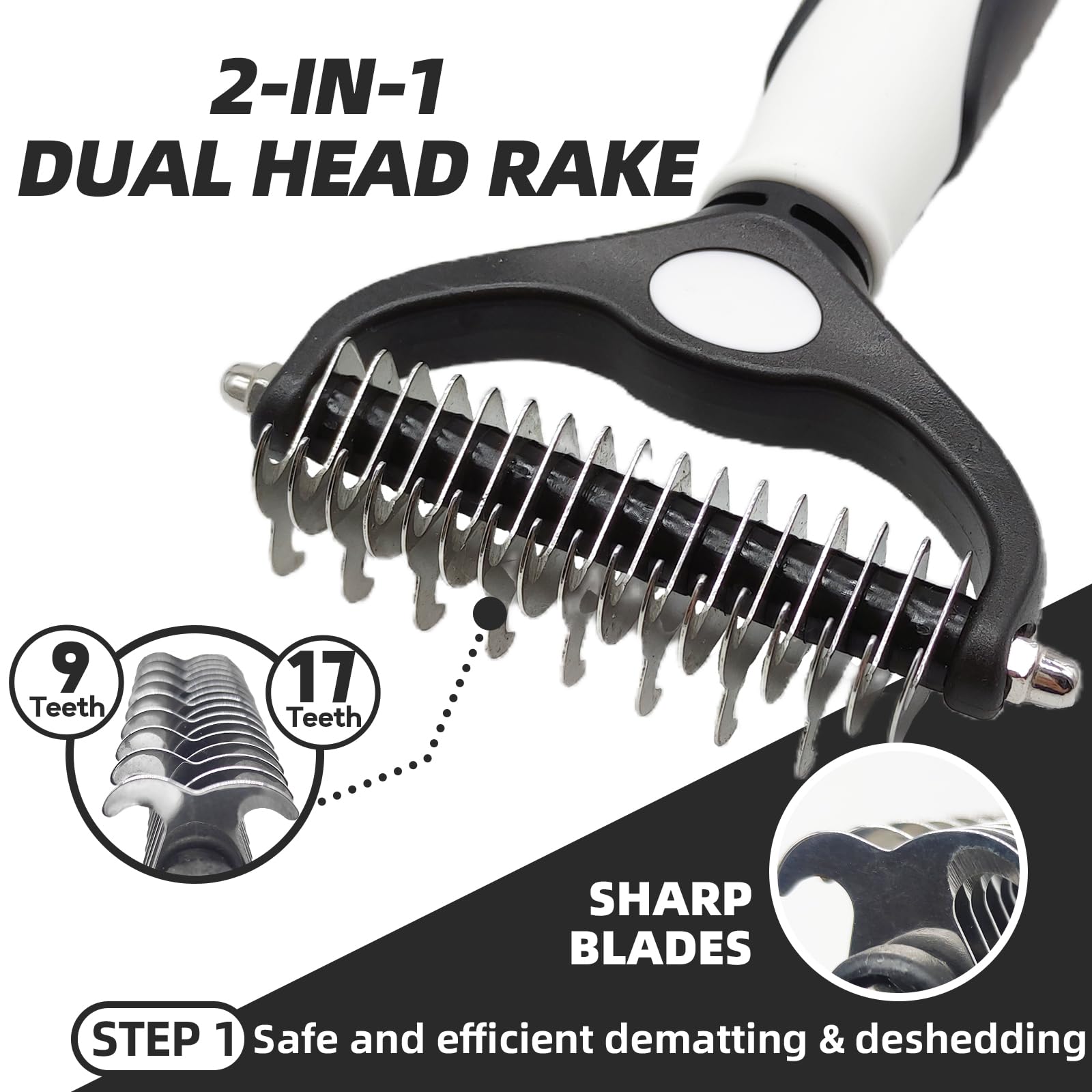 Kueiox Dog Brush For Shedding, 7 Pcs Dog Grooming Brush Kit, Undercoat Rake, Slicker Brush, Deshedding Comb, Bath Brush, Nail Cl