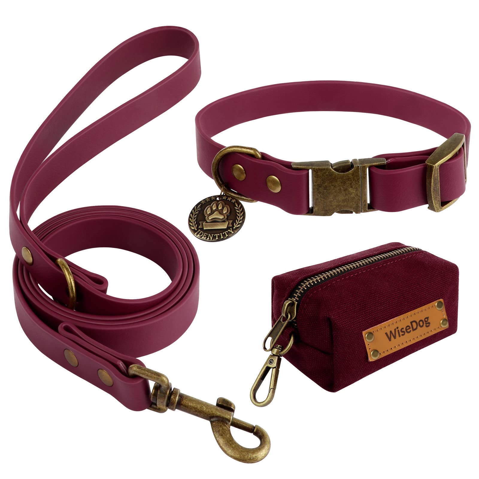 Wisedog Dog Collar and Leash Set Combo: Adjustable Durable Pet Collars with Dog Leashes for Small Medium Large Dogs,Includes One