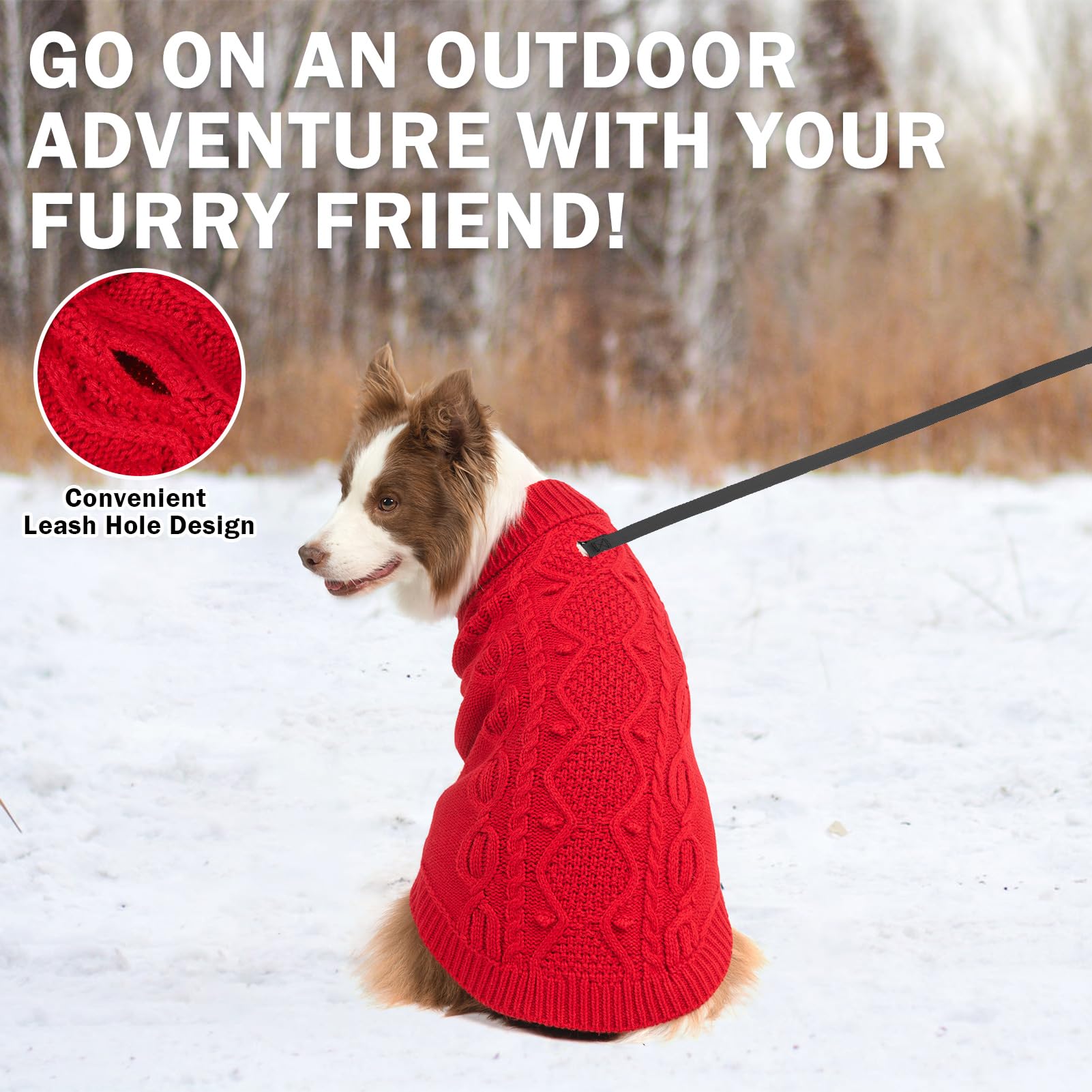 Scenereal Knitted Dog Sweater For Large Medium Small Dogs, Cat Dog Winter Coat Warm Sweatershirts Outfits, Classic Pet Clothes W