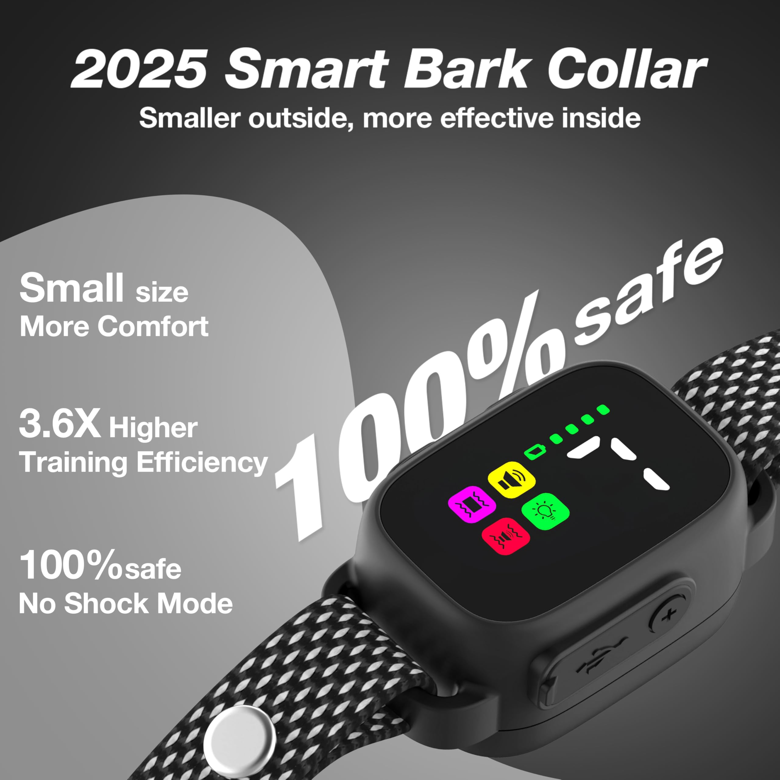 Dog Bark Collar 2 Pack, Smart No Bark Collar, Safe & Humane No Shock Barking Collar, Automatic Stop Bark Collar With Adjustable