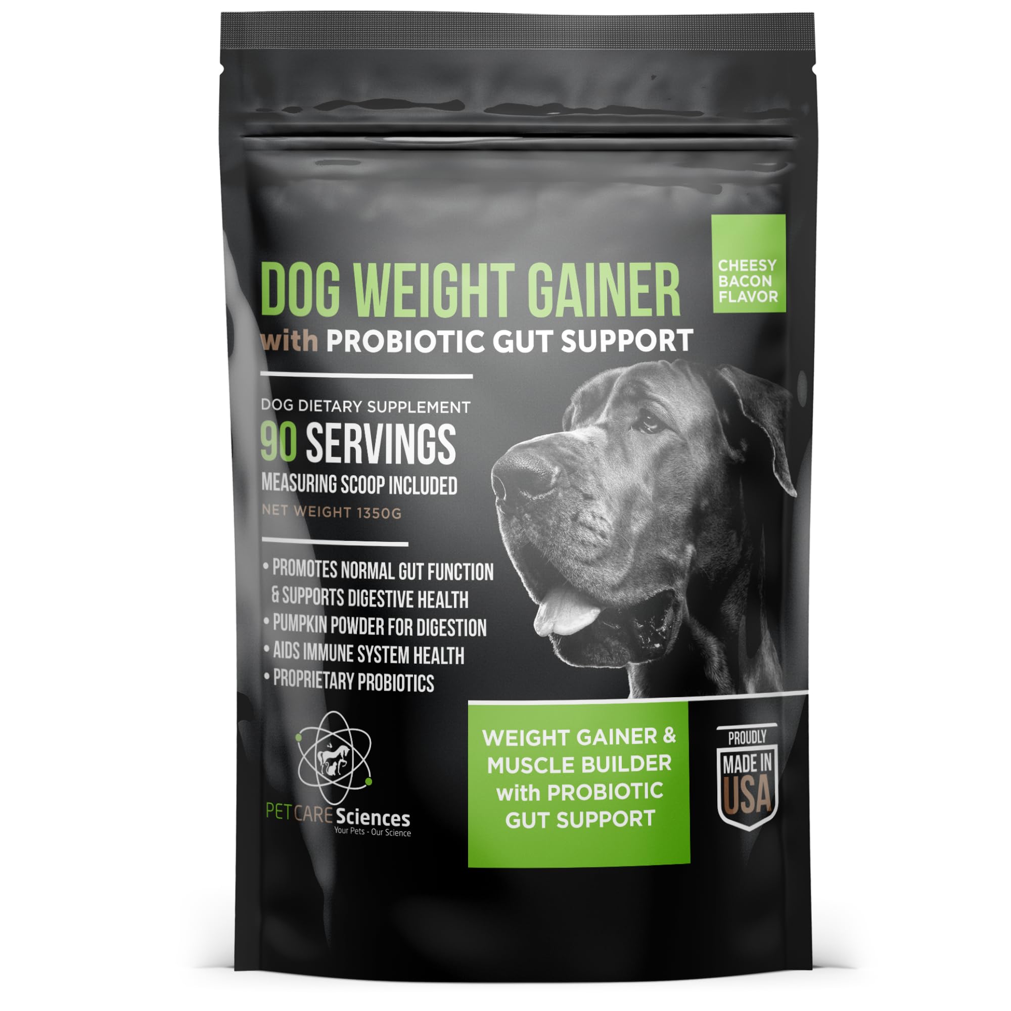 PET CARE Sciences Dog Weight Gainer with Probiotic Gut Support - Weight Gain Supplements for Dogs - Canine and Dog Muscle Builde