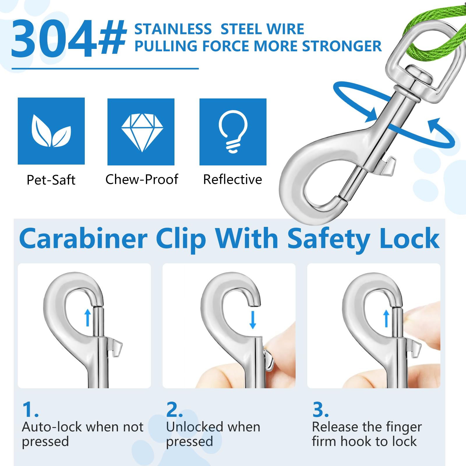 40, Dog Tie Out Cable, Dog Leash Heavy Duty Tie Out Cable For Large Dogs Up To 125Lbs Pull Force, Dogs Runner For Yard Outdoor A