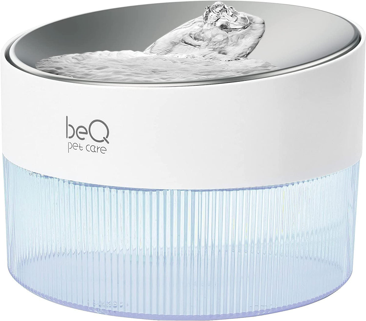 Upgrade beQ Automatic Water Fountain,2.5L/84oz Inside Ultra-Quiet Stainless Steel pet Water Dispenser,BPA Free,Visible Water Lev