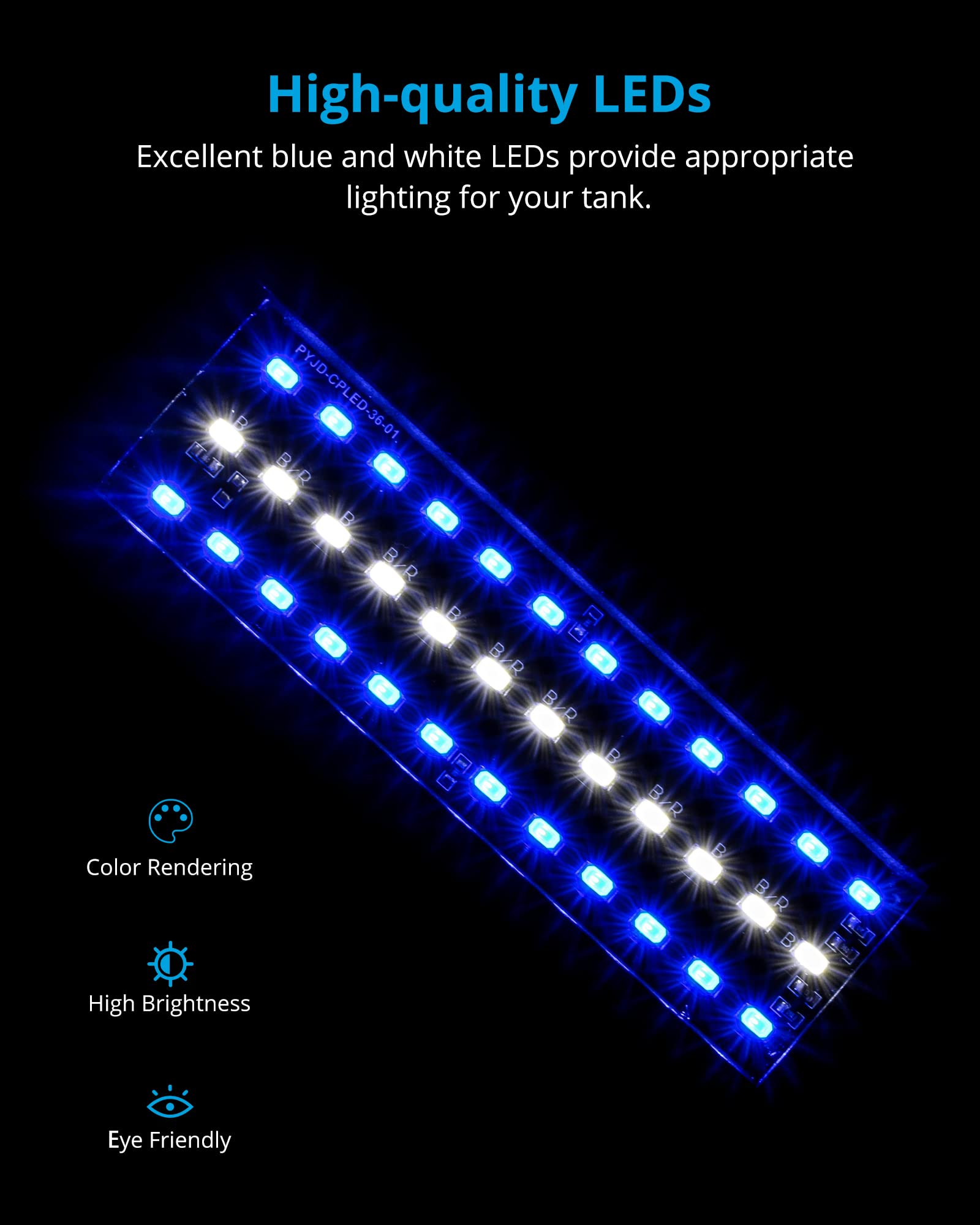 Nicrew Marine Clip On Aquarium Light, Saltwater Fish Tank Light For Coral Reef Tanks With Lcd Timer, 2 Lighting Modes