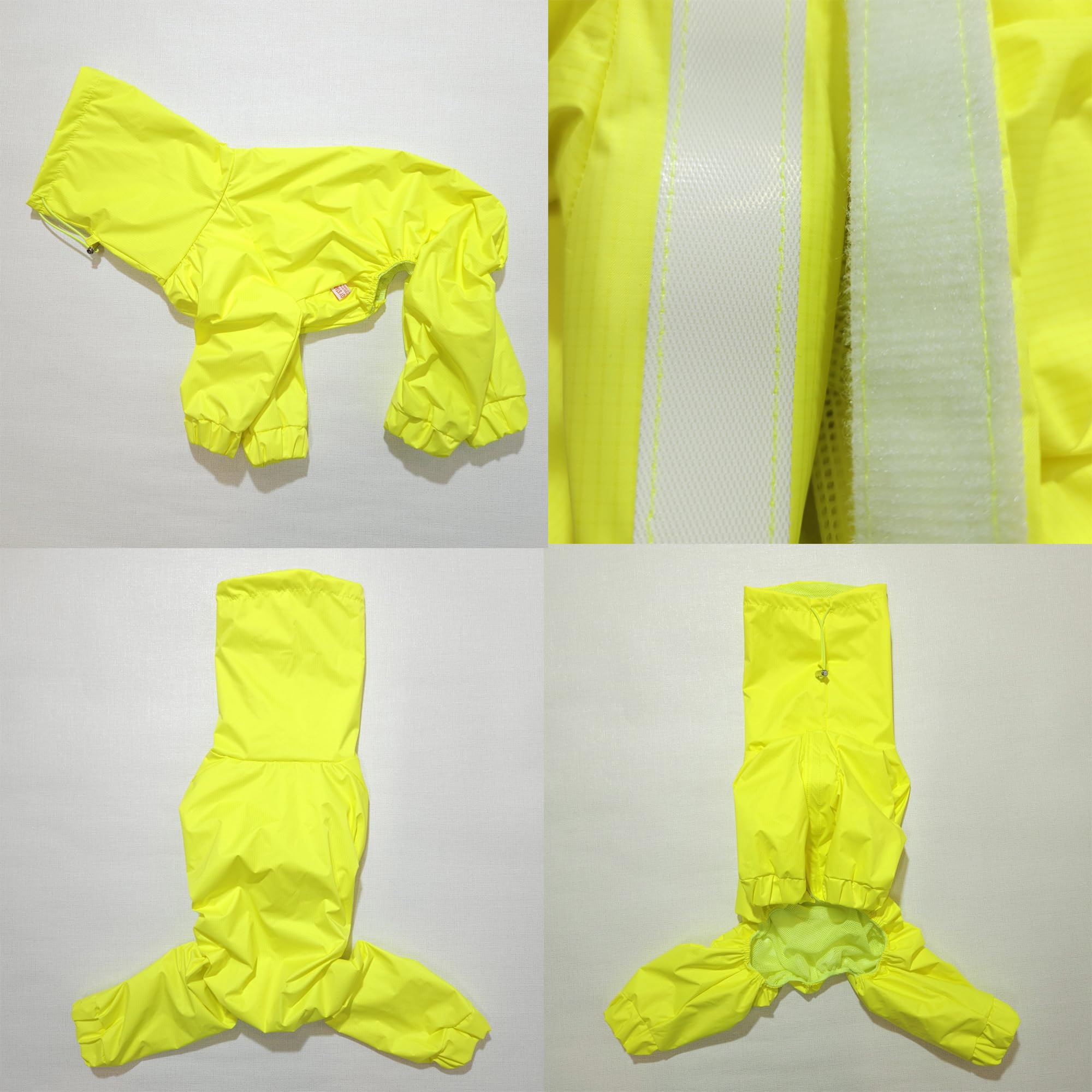 D Doggy Star Italian Greyhound Raincoat Waterproof Jacket Windbreaker Clothes Whippet For Dog (L,Raincoat Yellow)