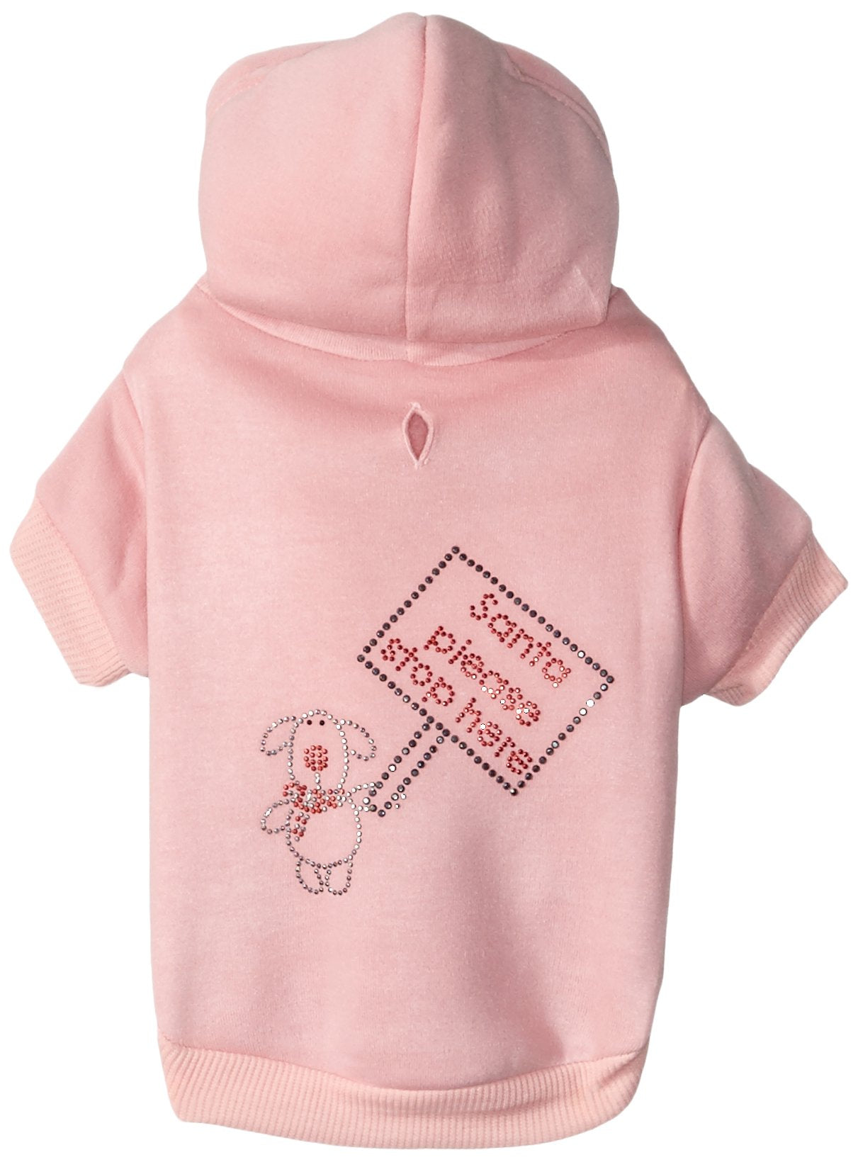 Mirage Pet Products 12-Inch Santa Stop Here Hoodies, Medium, Pink