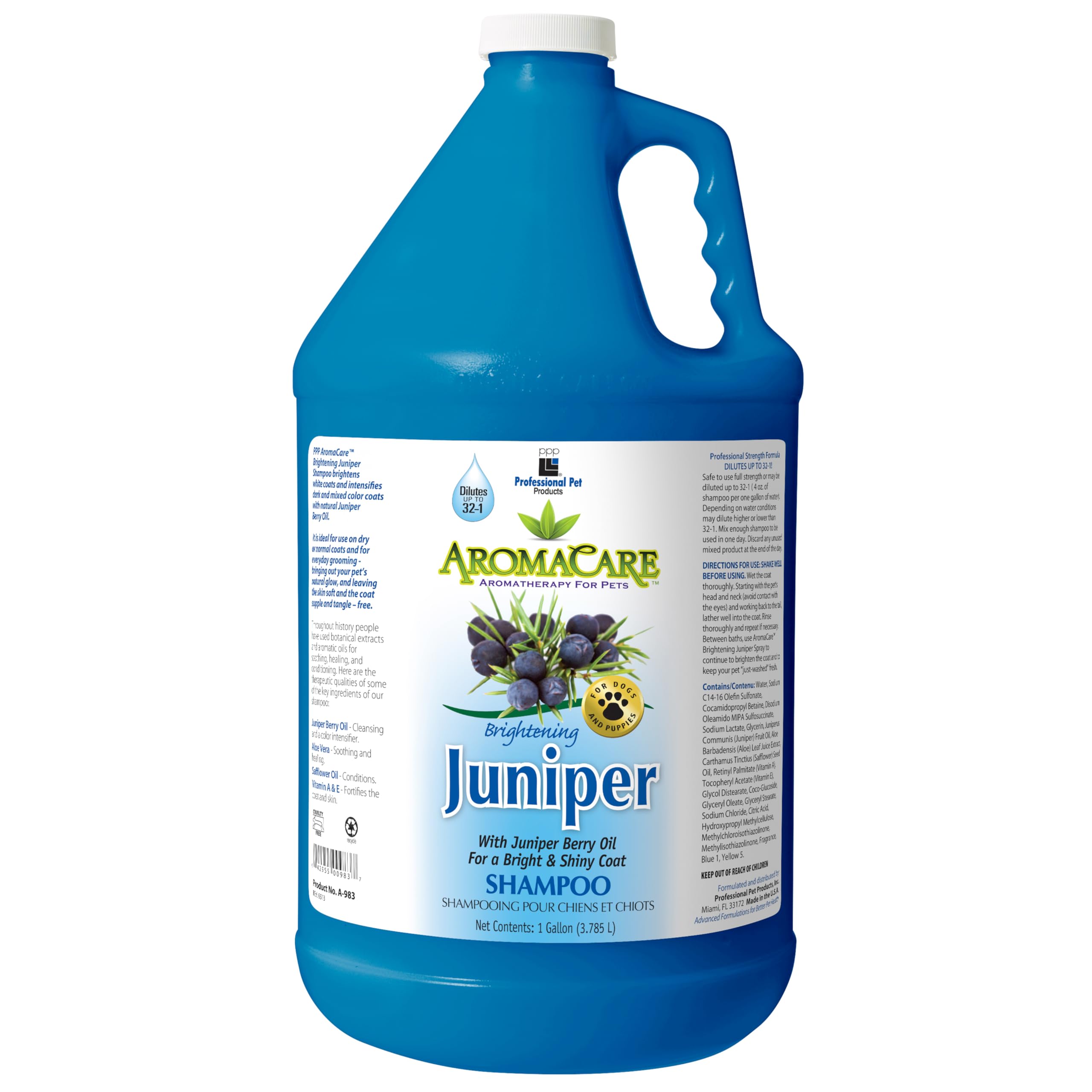 PPP AromaCare Brightening Juniper Dog Shampoo, 1-Gallon